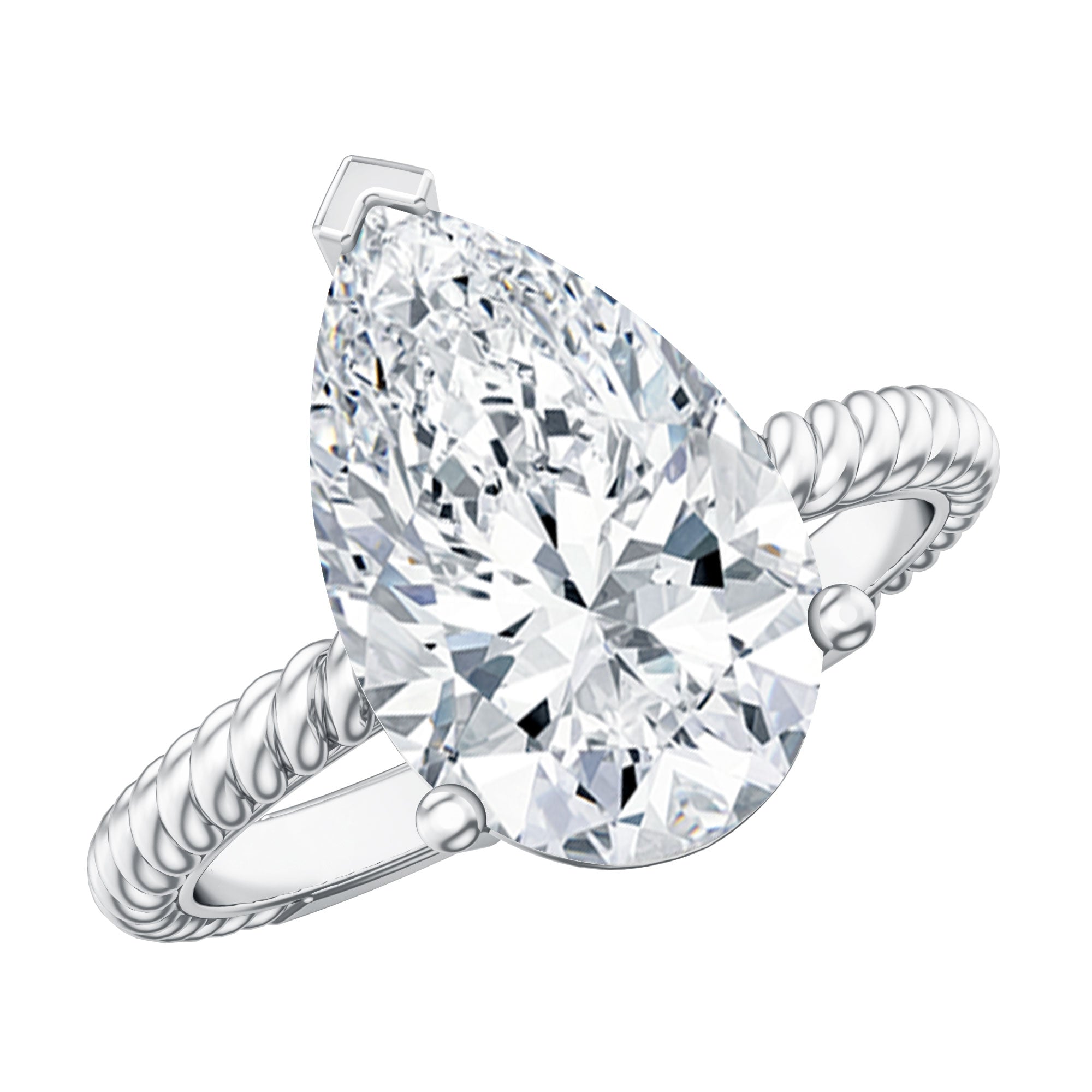 Rosec Jewels-IGI Certified 3 Carat Lab Grown Diamond Pear Solitaire Engagement Ring