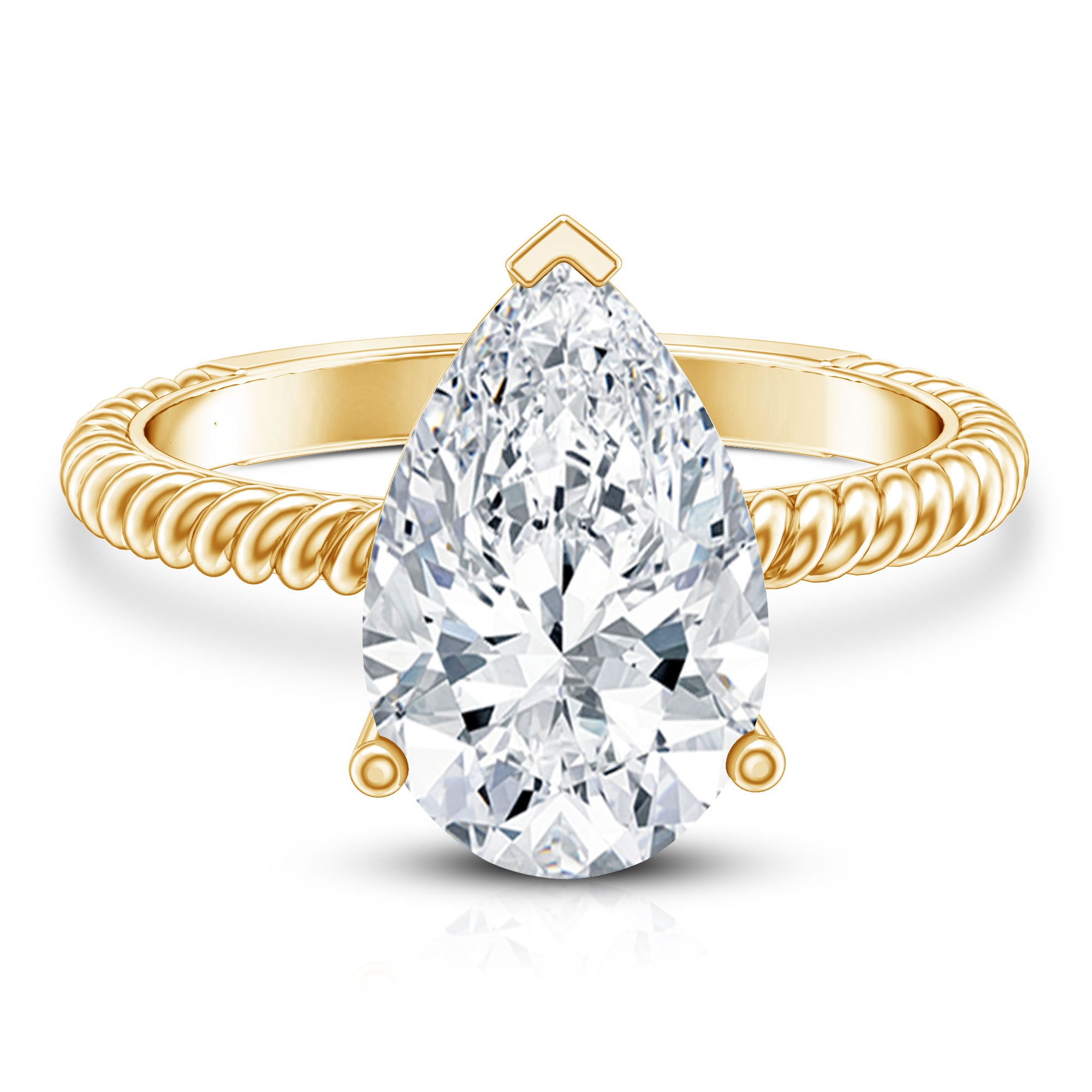 Rosec Jewels-IGI Certified 3 Carat Lab Grown Diamond Pear Solitaire Engagement Ring