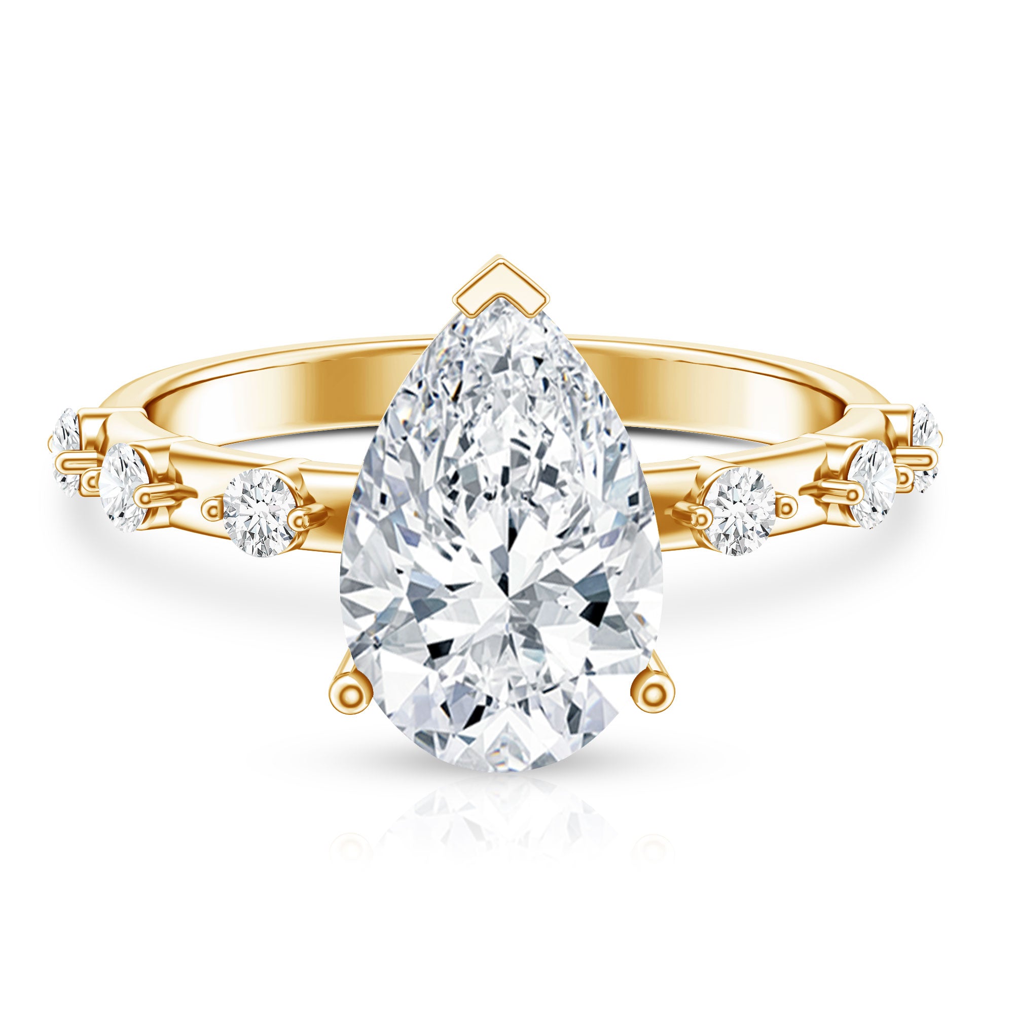 Rosec Jewels-3 Carat Lab Grown Pear Shaped Diamond Solitaire Engagement Ring with IGI Certificate