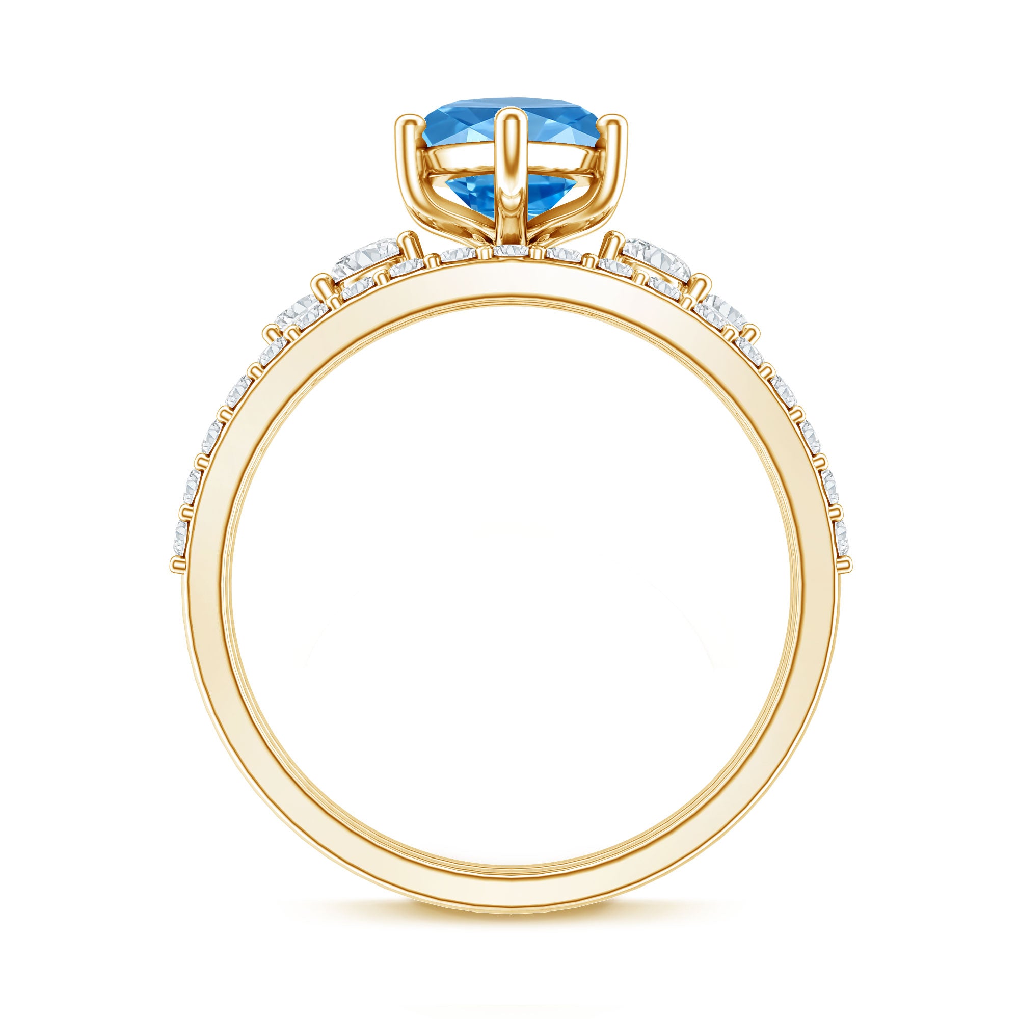 IGI Certified Lab Grown Blue Diamond Marquise Bridal Ring Set 2 Carat Vivid Blue - VS1 - Rosec Jewels