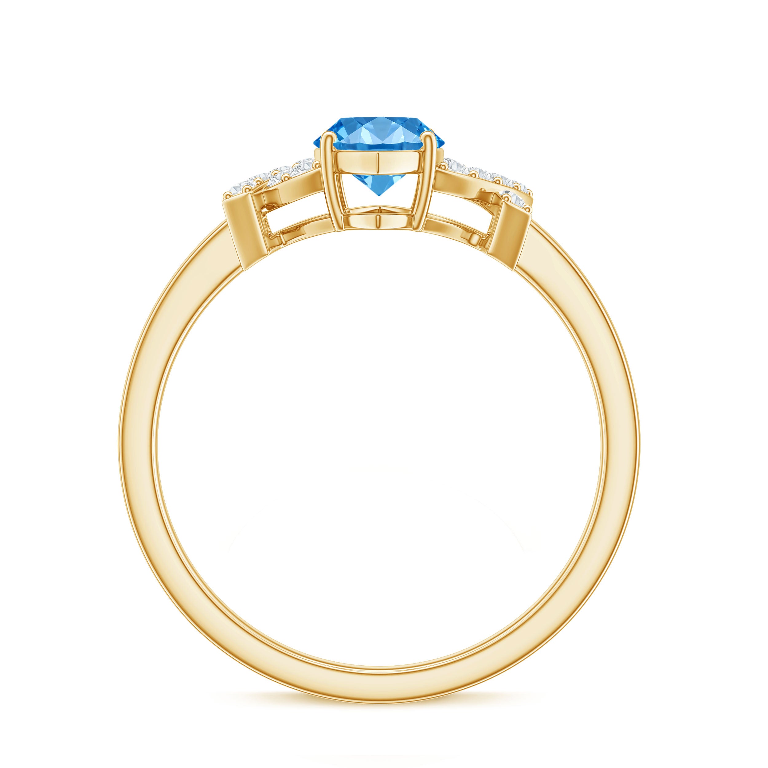 Rosec Jewels-1 Carat Marquise Cut Lab Grown Blue Diamond Statement Ring with IGI Certificate
