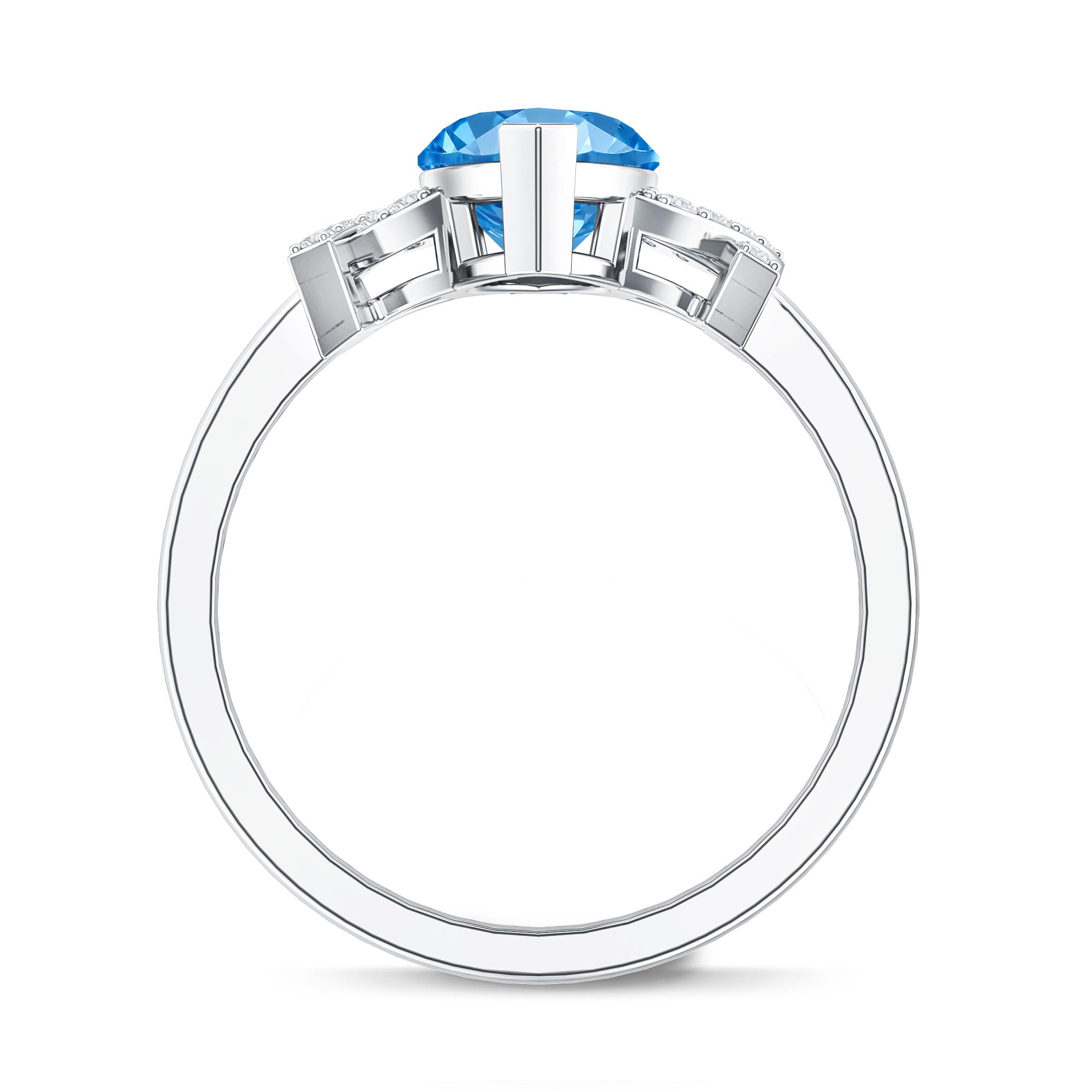 2 Carat Solitaire Lab Grown Blue Diamond Marquise Engagement Ring IGI Certified Vivid Blue - VS1 - Rosec Jewels