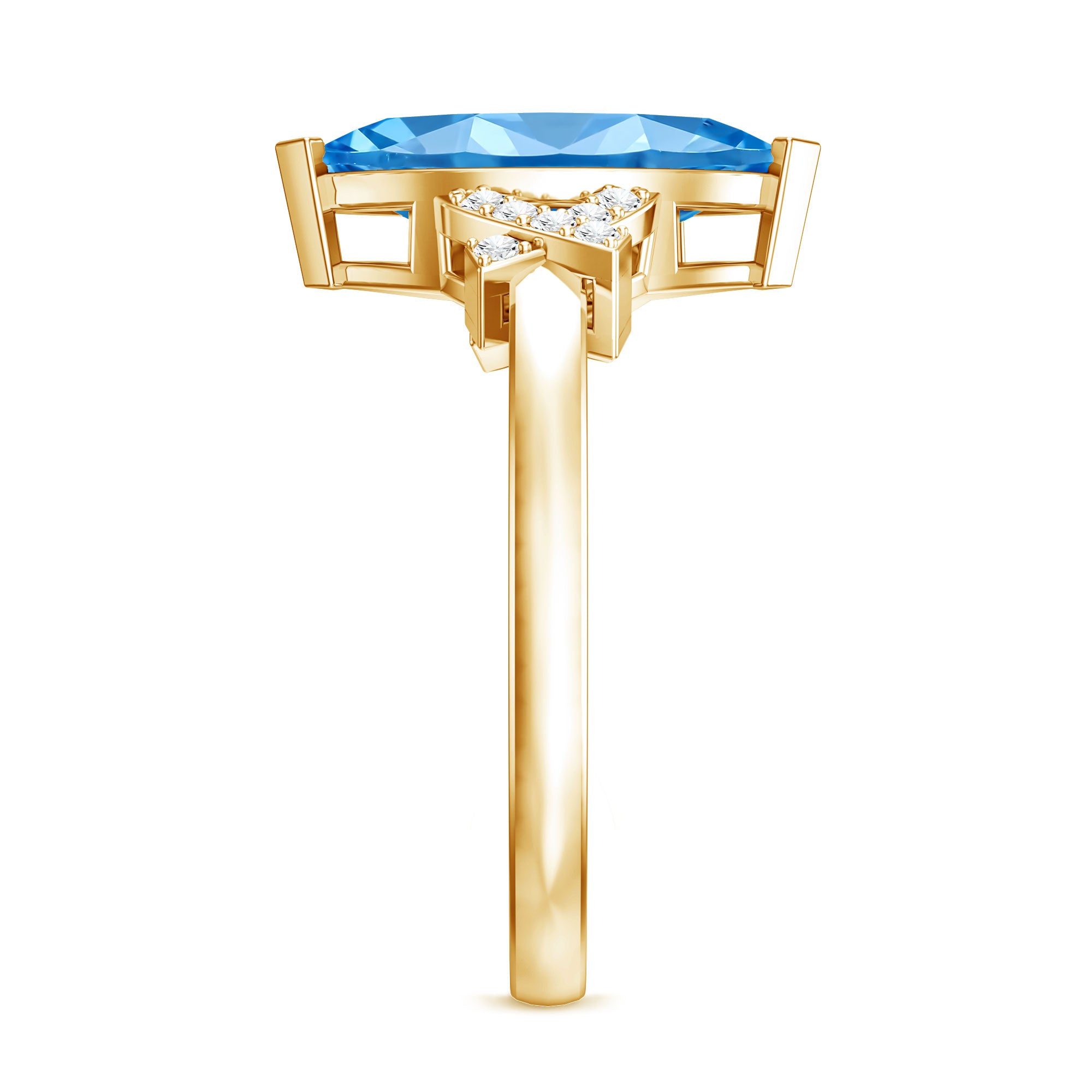 2 Carat Solitaire Lab Grown Blue Diamond Marquise Engagement Ring IGI Certified Vivid Blue - VS1 - Rosec Jewels