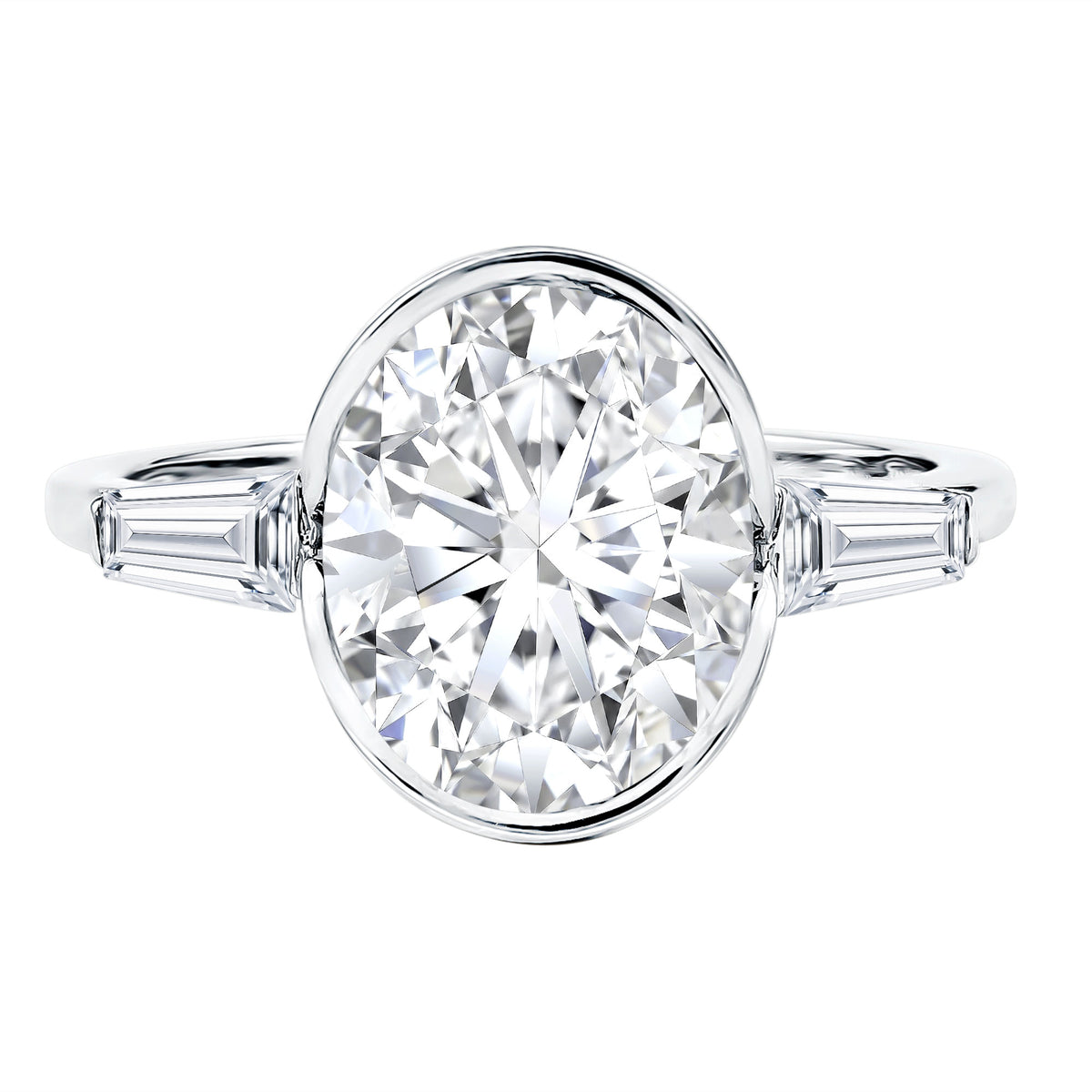 IGI Certified 3 Carat Solitaire Lab Grown Diamond Oblong Engagement Ring Lab - ( E-VS1 ) - Rosec Jewels