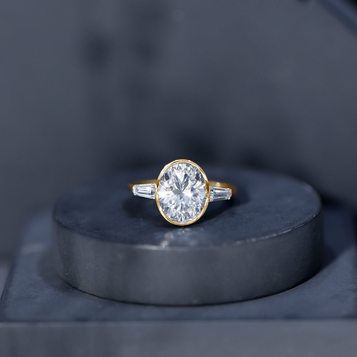 IGI Certified 3 Carat Solitaire Lab Grown Diamond Oblong Engagement Ring Lab - ( E-VS1 ) - Rosec Jewels