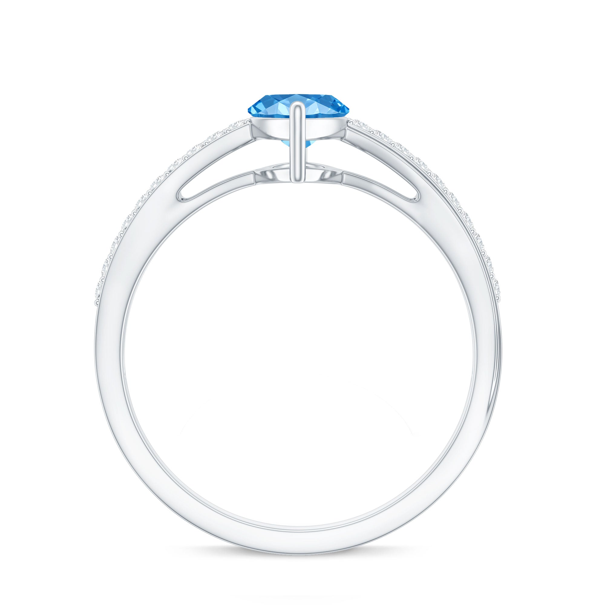 IGI Certified 1 Carat Lab Grown Blue Diamond Marquise Engagement Ring for Women Vivid Blue - VS1 - Rosec Jewels