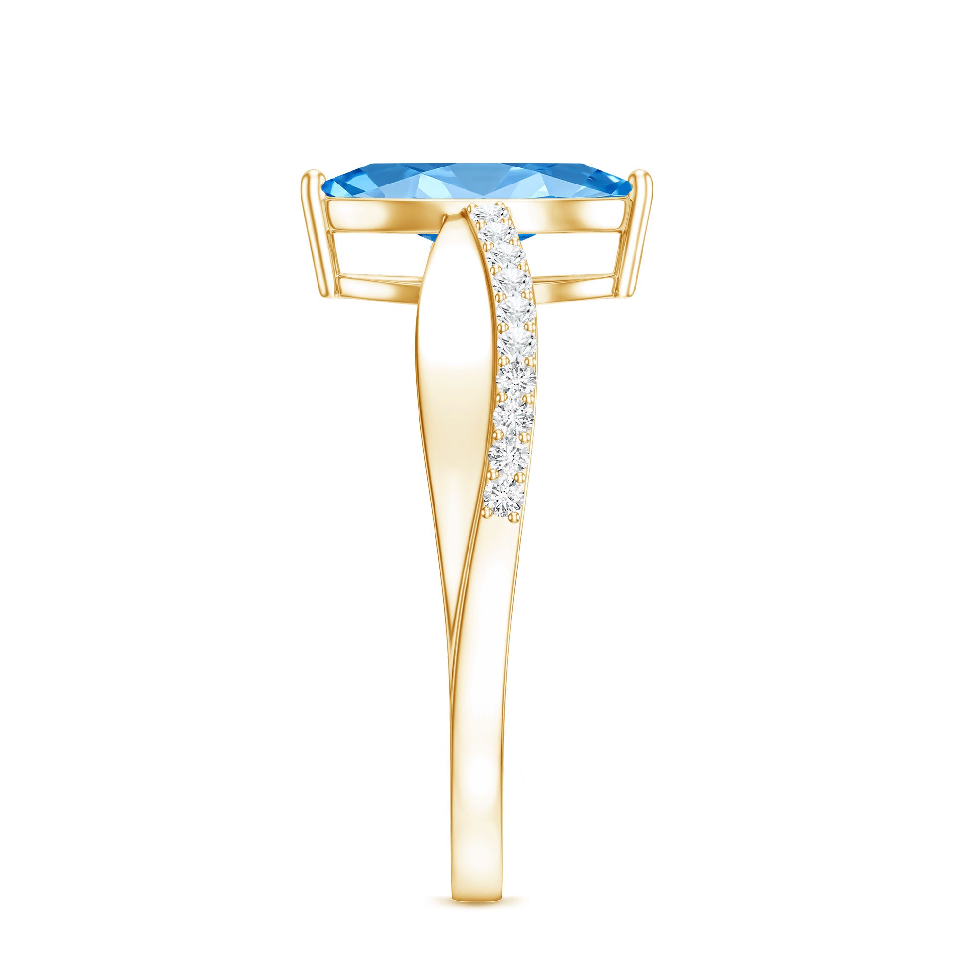 IGI Certified 1 Carat Lab Grown Blue Diamond Marquise Engagement Ring for Women Vivid Blue - VS1 - Rosec Jewels