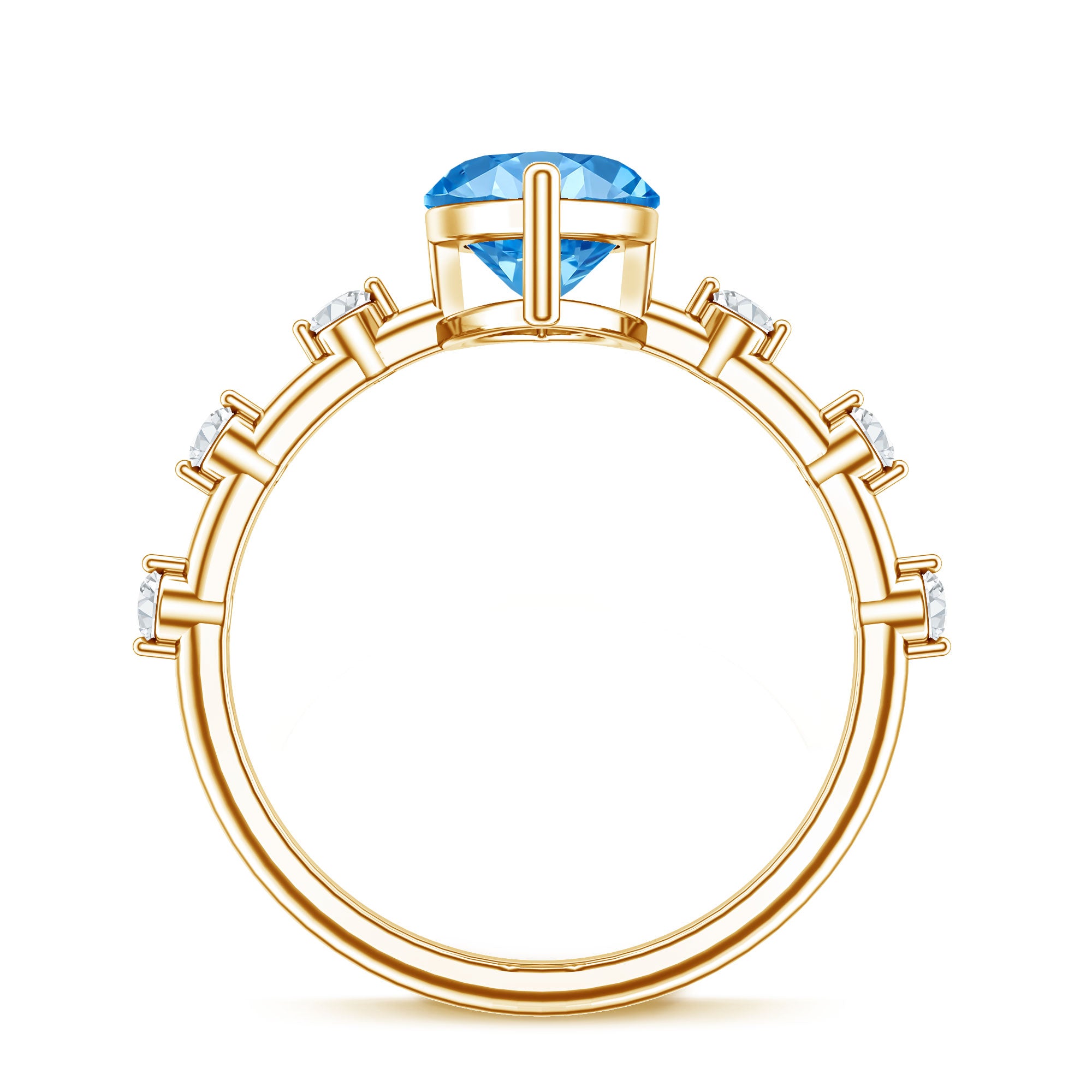 Lab Grown 2 Carat Blue Diamond Marquise Cut Engagement Ring with IGI Certificate Vivid Blue - VS1 - Rosec Jewels
