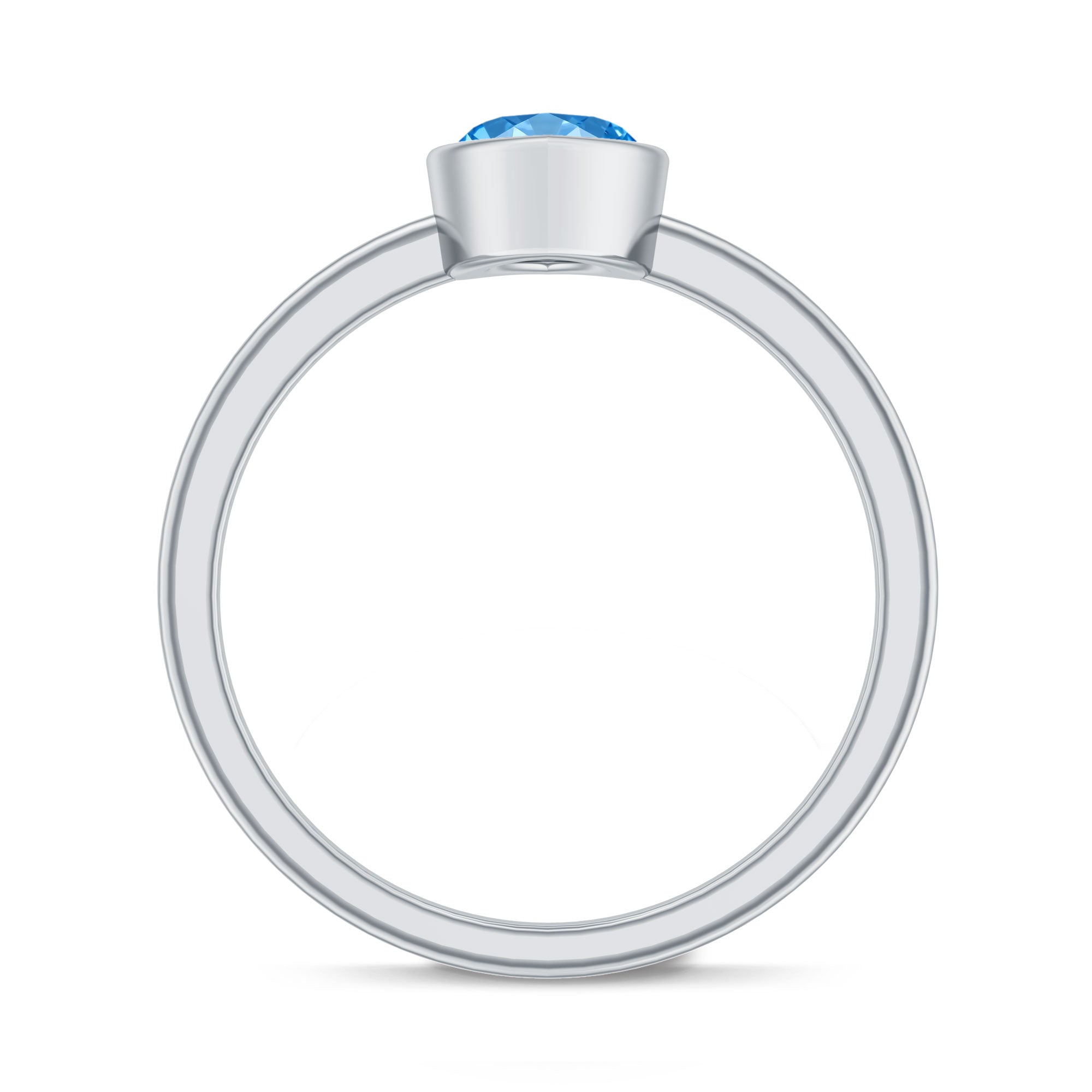 IGI Certified Marquise Cut Lab Grown Blue Diamond 1 Carat Engagement Ring in Bezel Setting Vivid Blue - VS1 - Rosec Jewels