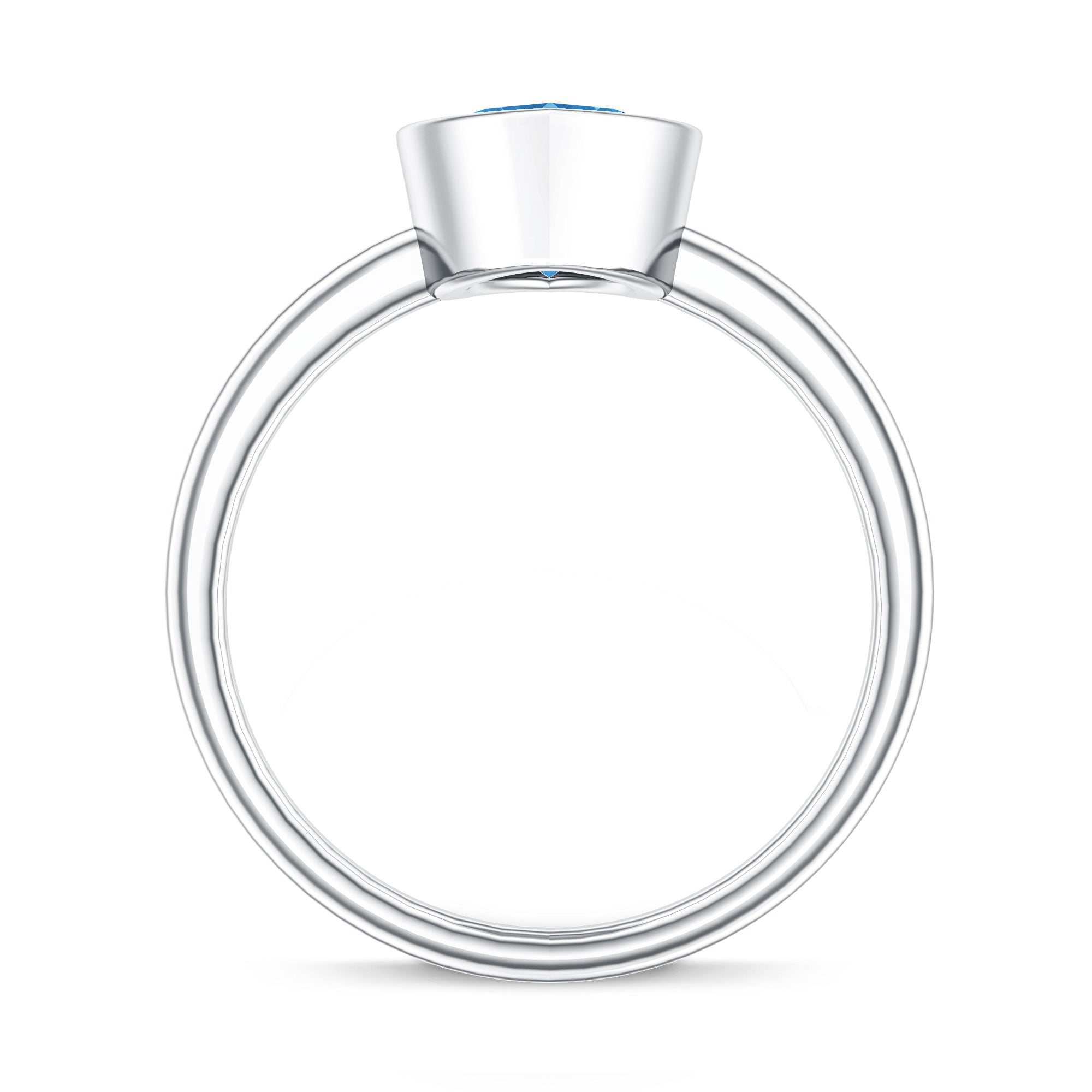 IGI Certified Bezel Set Lab Grown Blue Diamond Marquise Engagement Ring 3 Carat Vivid Blue - VS1 - Rosec Jewels