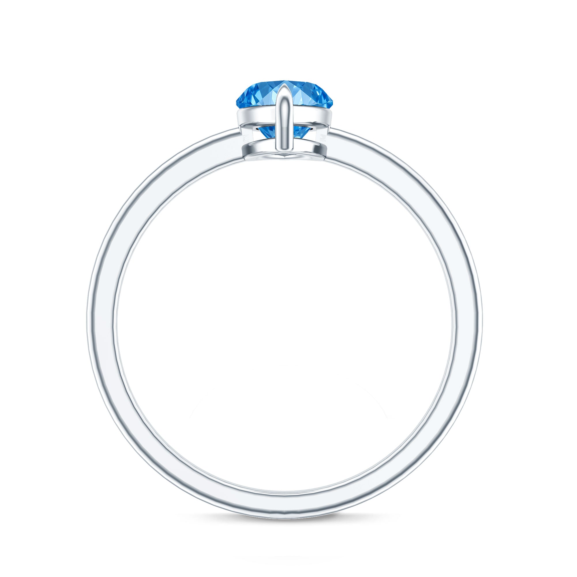 Solitaire 1 Carat Marquise Cut Lab Grown Blue Diamond Engagement Ring with IGI Certificate Vivid Blue - VS1 - Rosec Jewels