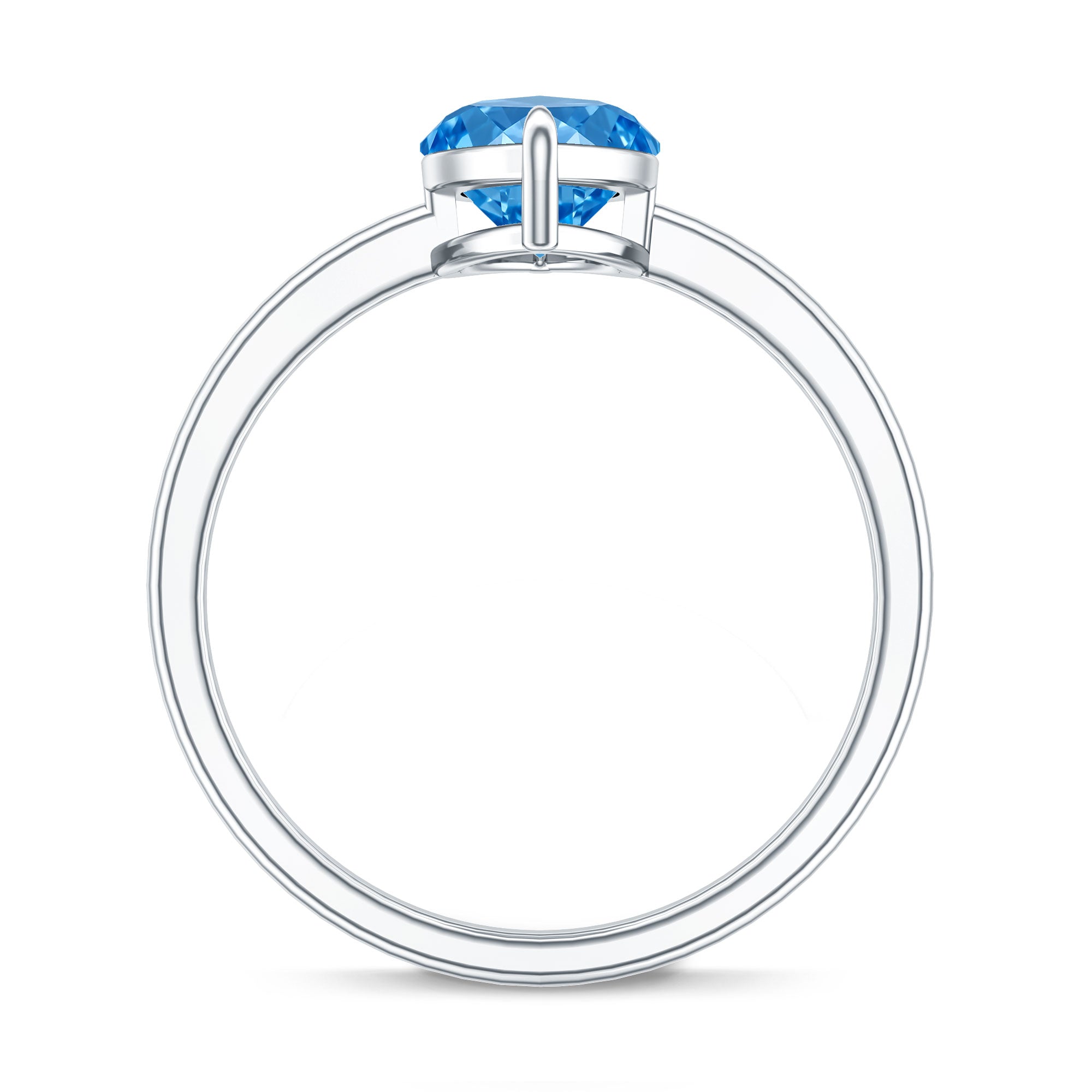 2 Carat Marquise Cut Engagement Ring with IGI Certified Lab Grown Blue Diamond Vivid Blue - VS1 - Rosec Jewels