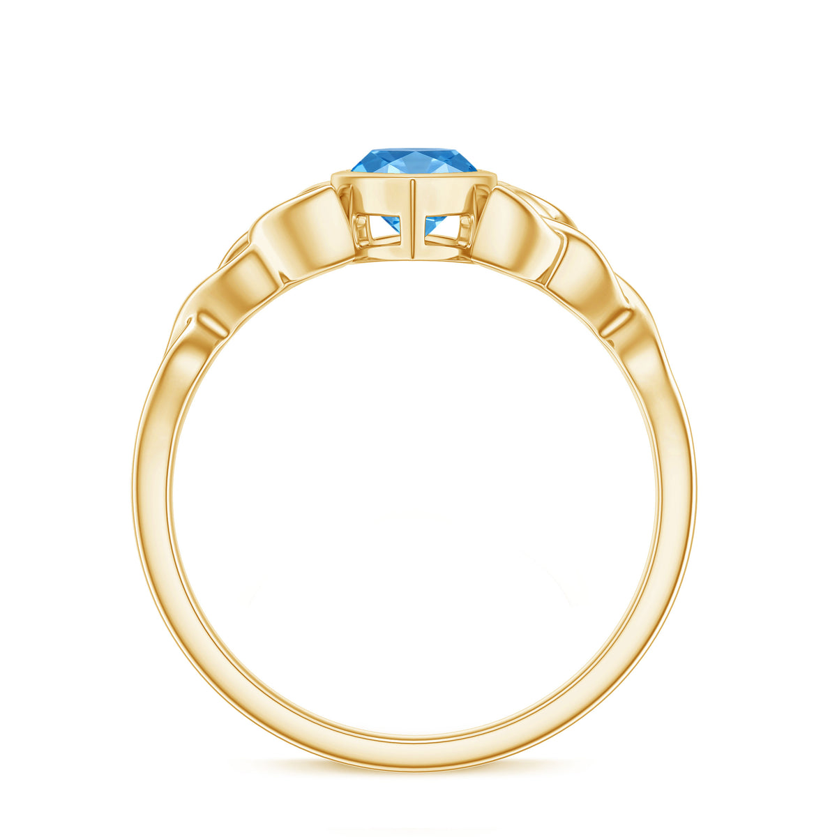 1 Carat Marquise Cut Lab Blue Diamond Celtic Engagement Ring IGI Certified Vivid Blue - VS1 - Rosec Jewels