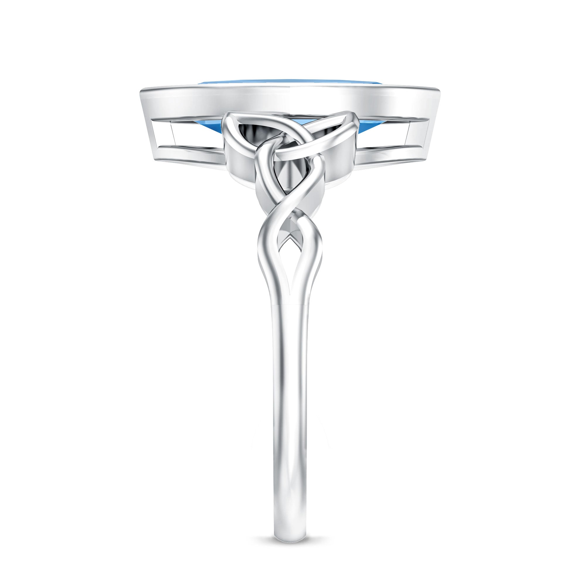 Rosec Jewels-2 Carat Marquise Cut Lab Grown Blue Diamond Celtic Engagement Ring IGI Certified