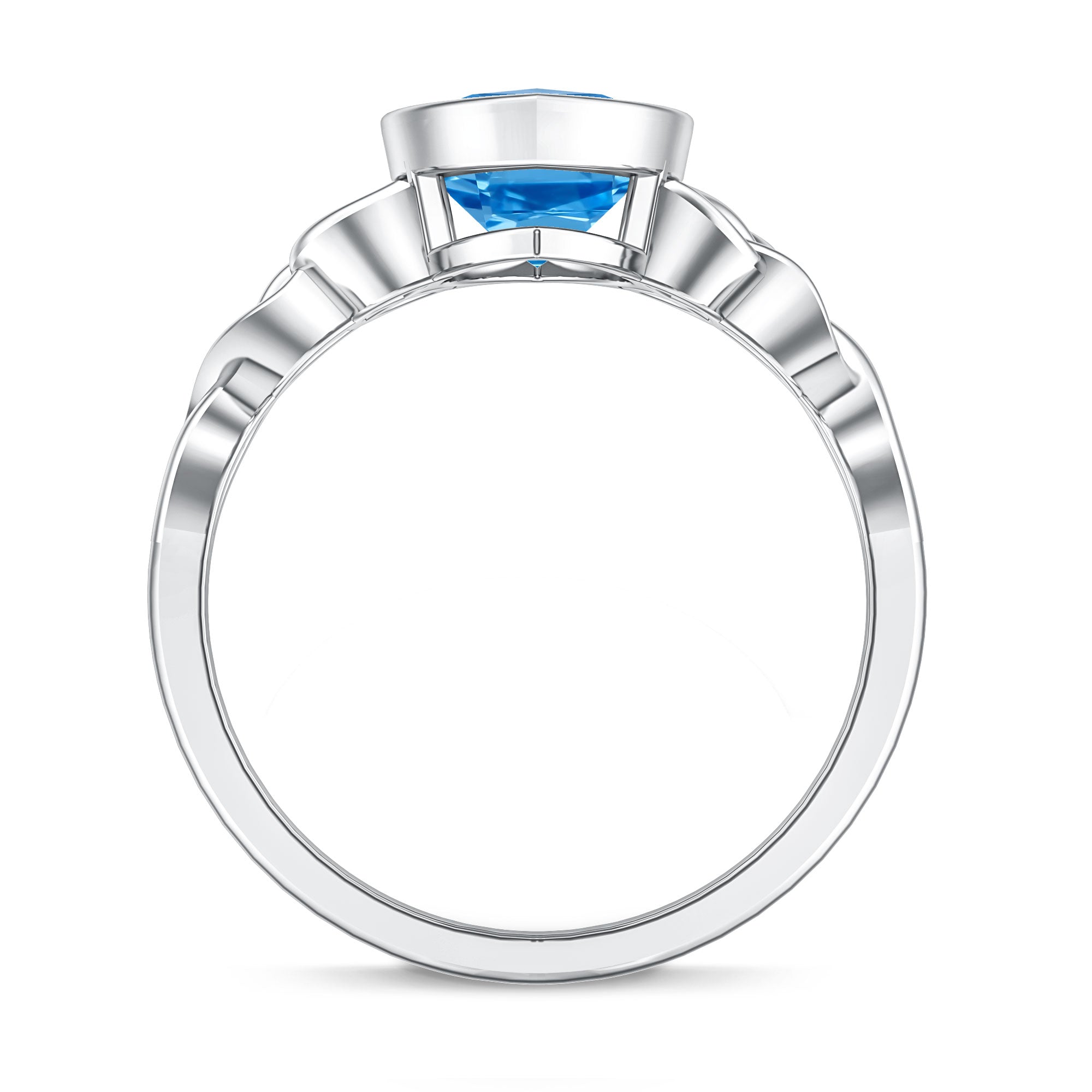 3 Carat Marquise Cut Lab Grown Blue Diamond Celtic Engagement Ring with IGI Certificate Vivid Blue - VS1 - Rosec Jewels