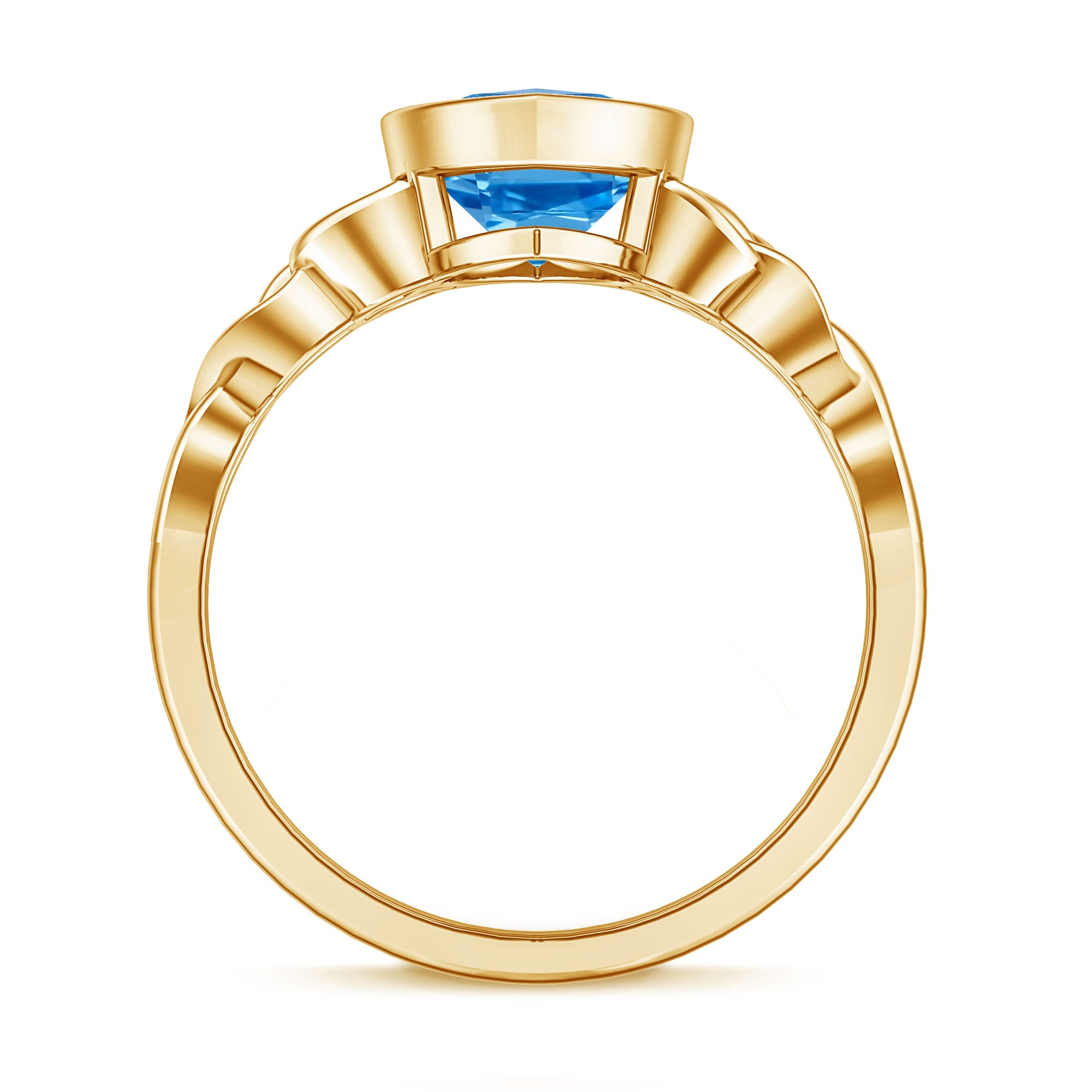 3 Carat Marquise Cut Lab Grown Blue Diamond Celtic Engagement Ring with IGI Certificate Vivid Blue - VS1 - Rosec Jewels