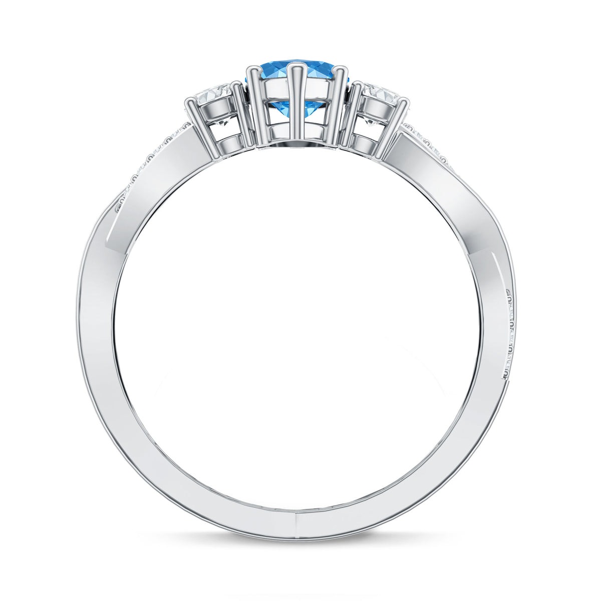 IGI Certified 1 Carat Marquise Cut Lab Blue Diamond Braided Ring for Women Vivid Blue - VS1 - Rosec Jewels