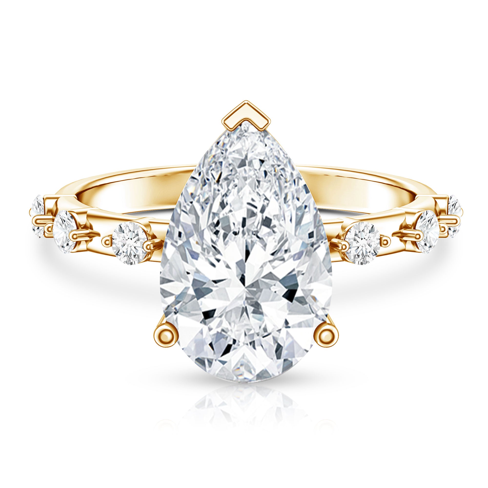 Rosec Jewels-IGI Certified 4 Carat Huge Lab Grown Diamond Pear Shaped Engagement Ring
