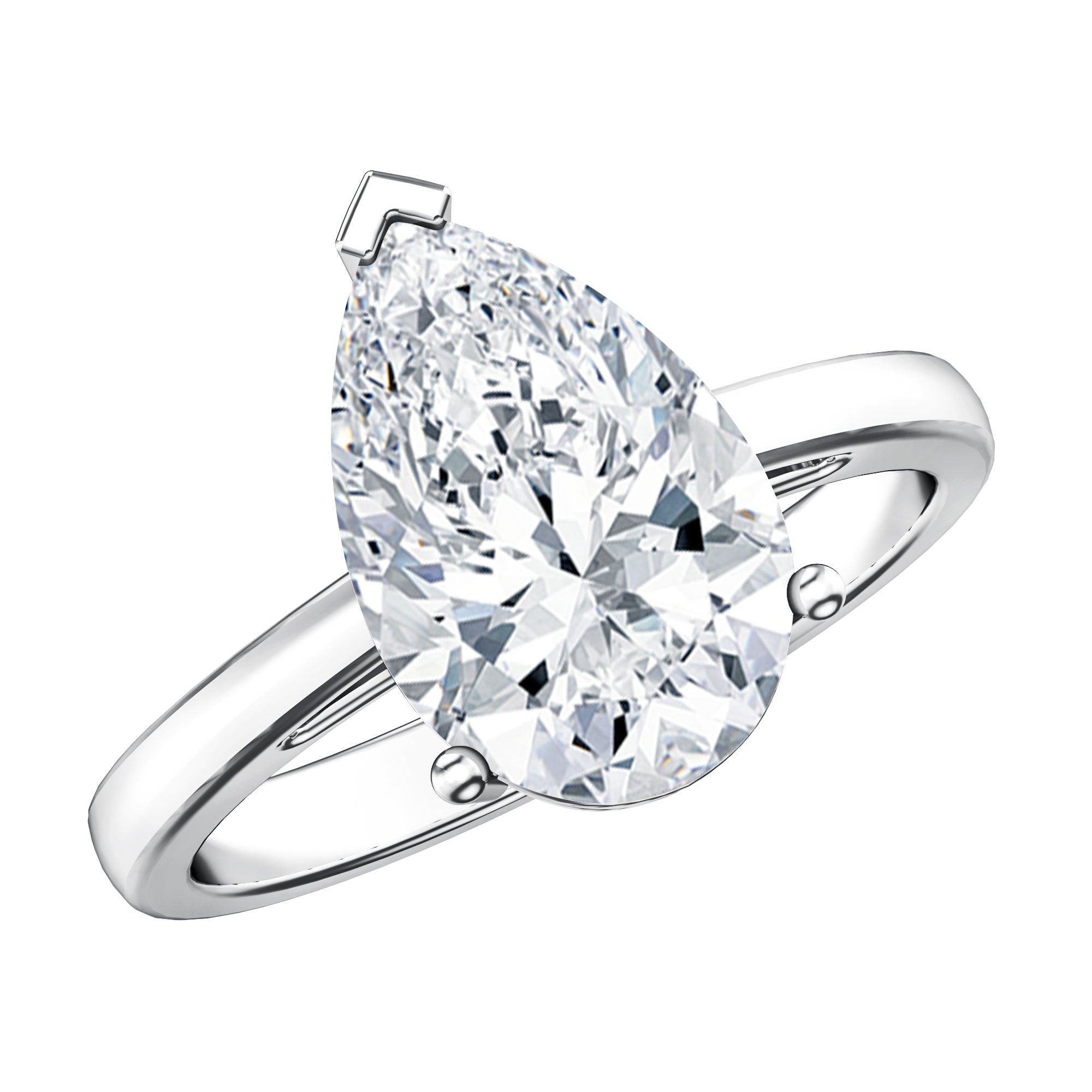 Rosec Jewels-IGI Certified Lab Grown 3 Carat Pear Shaped Diamond Ring for Engagement