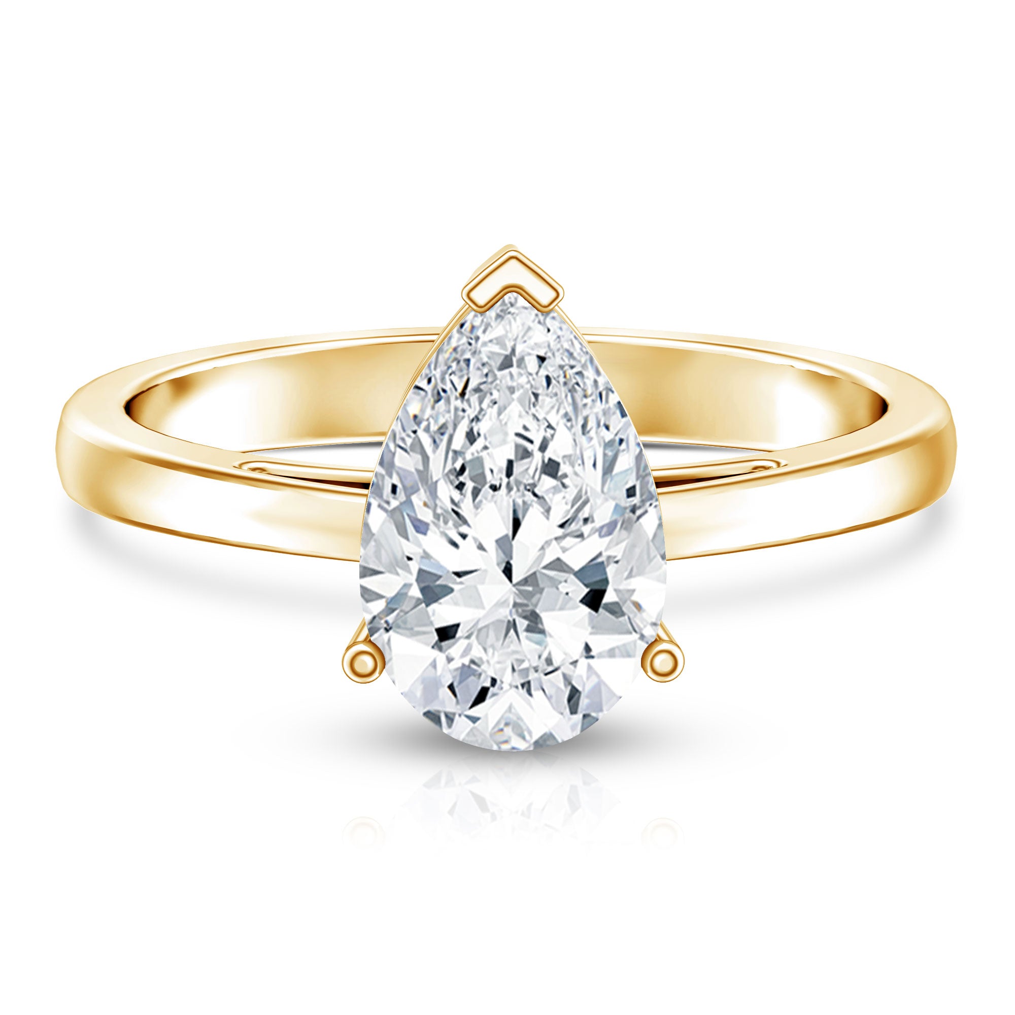 Rosec Jewels-2 Carat Solitaire Pear Cut Lab Grown Diamond Engagement Ring with IGI Certificate