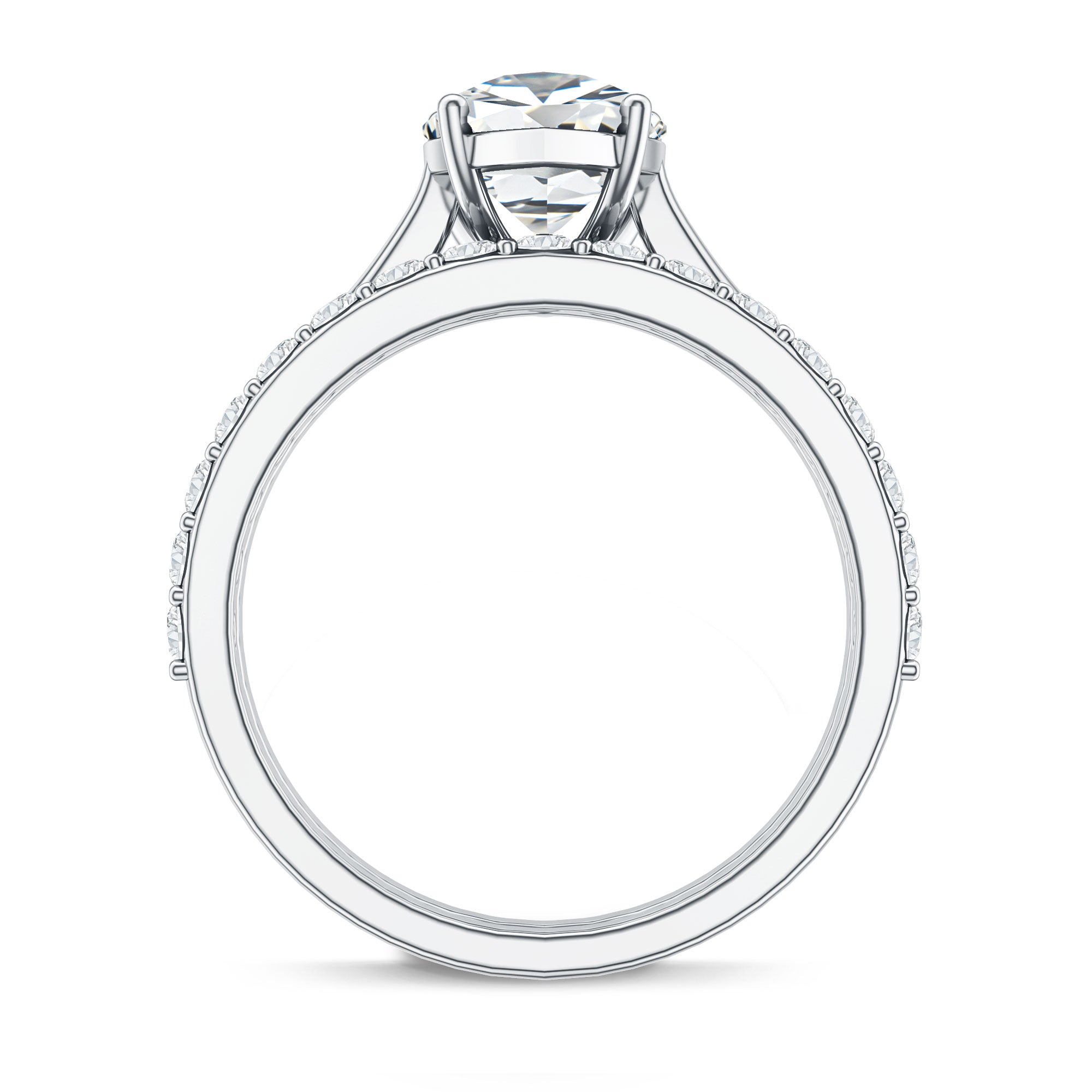 Rosec Jewels-IGI Certified Pear Shape 2 Carat Lab Grown Diamond Bridal Ring Set for Women