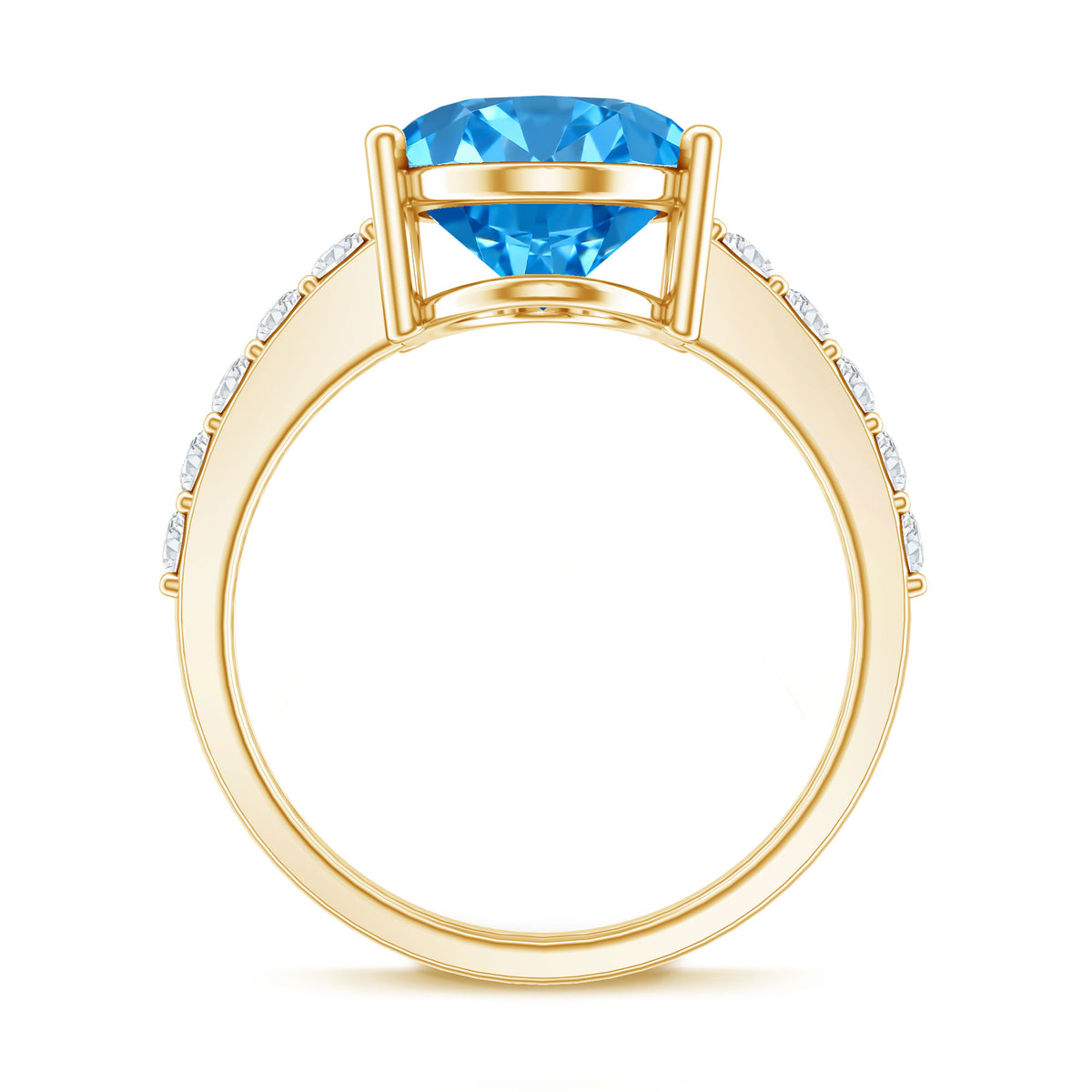 Elongated Oval Lab Grown Blue Diamond 5 Carat Engagement Ring IGI Certified Vivid Blue - VS1 - Rosec Jewels