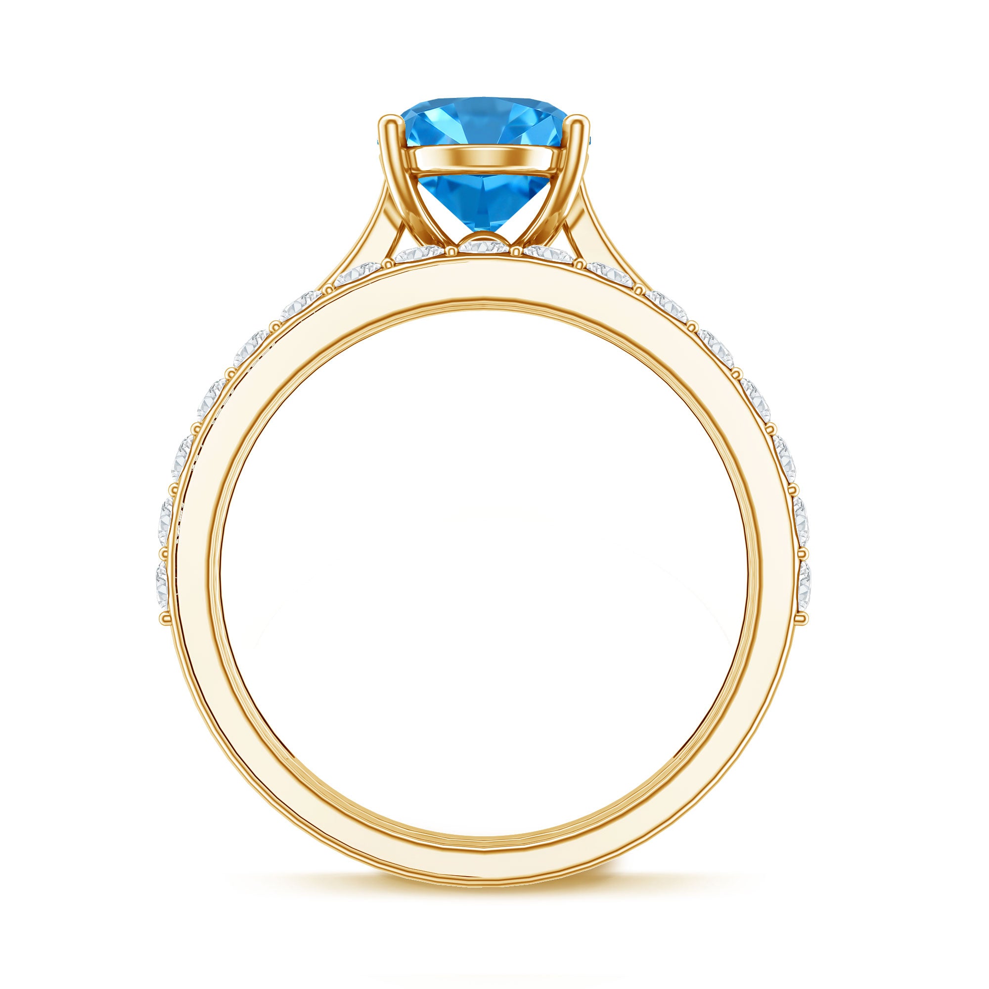 IGI Certified 2 Carat Oval Lab Grown Blue Diamond Bridal Ring Set for Women Vivid Blue - VS1 - Rosec Jewels