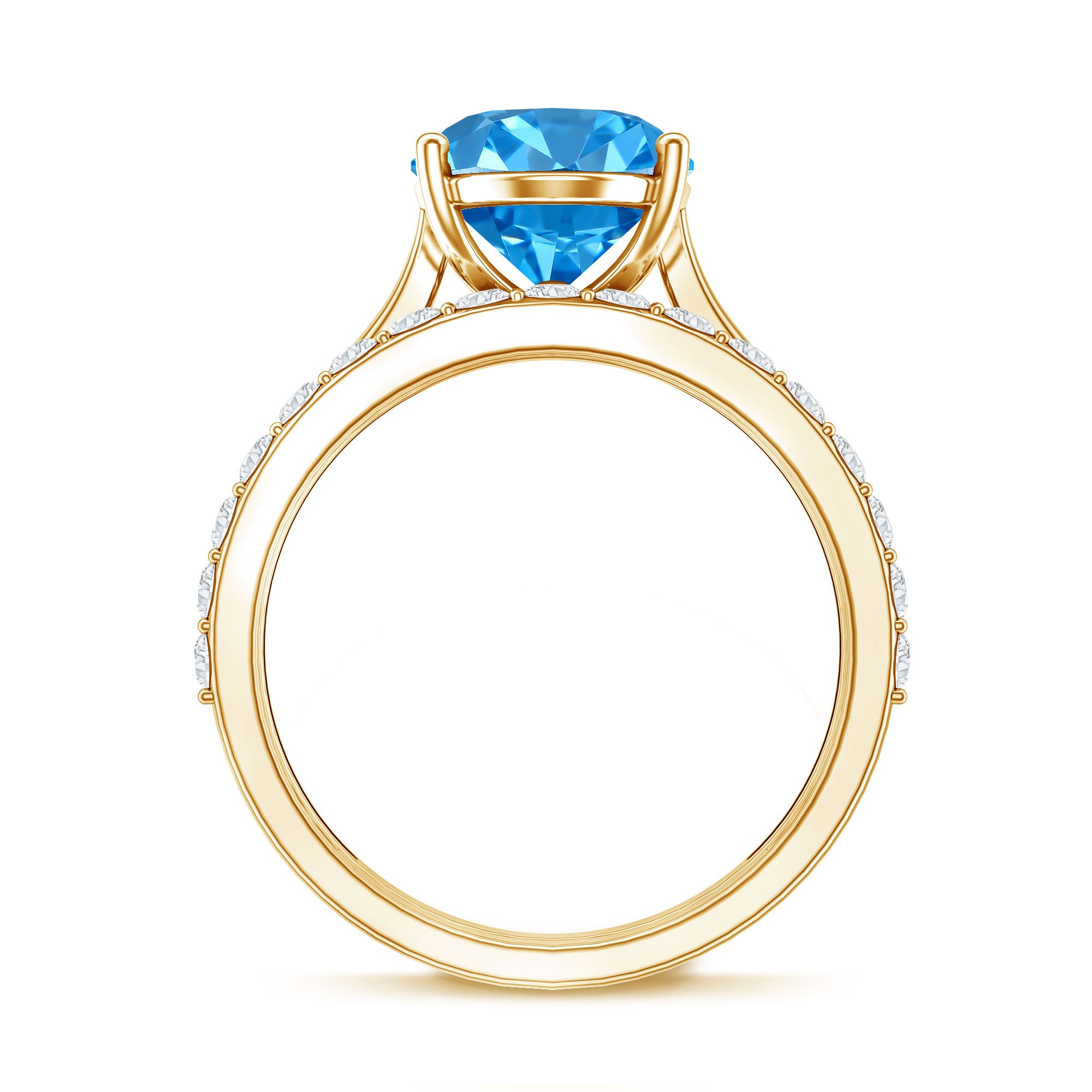 Lab Grown Blue Diamond 3 Carat Oval Bridal Ring Set with IGI Certificate Vivid Blue - VS1 - Rosec Jewels