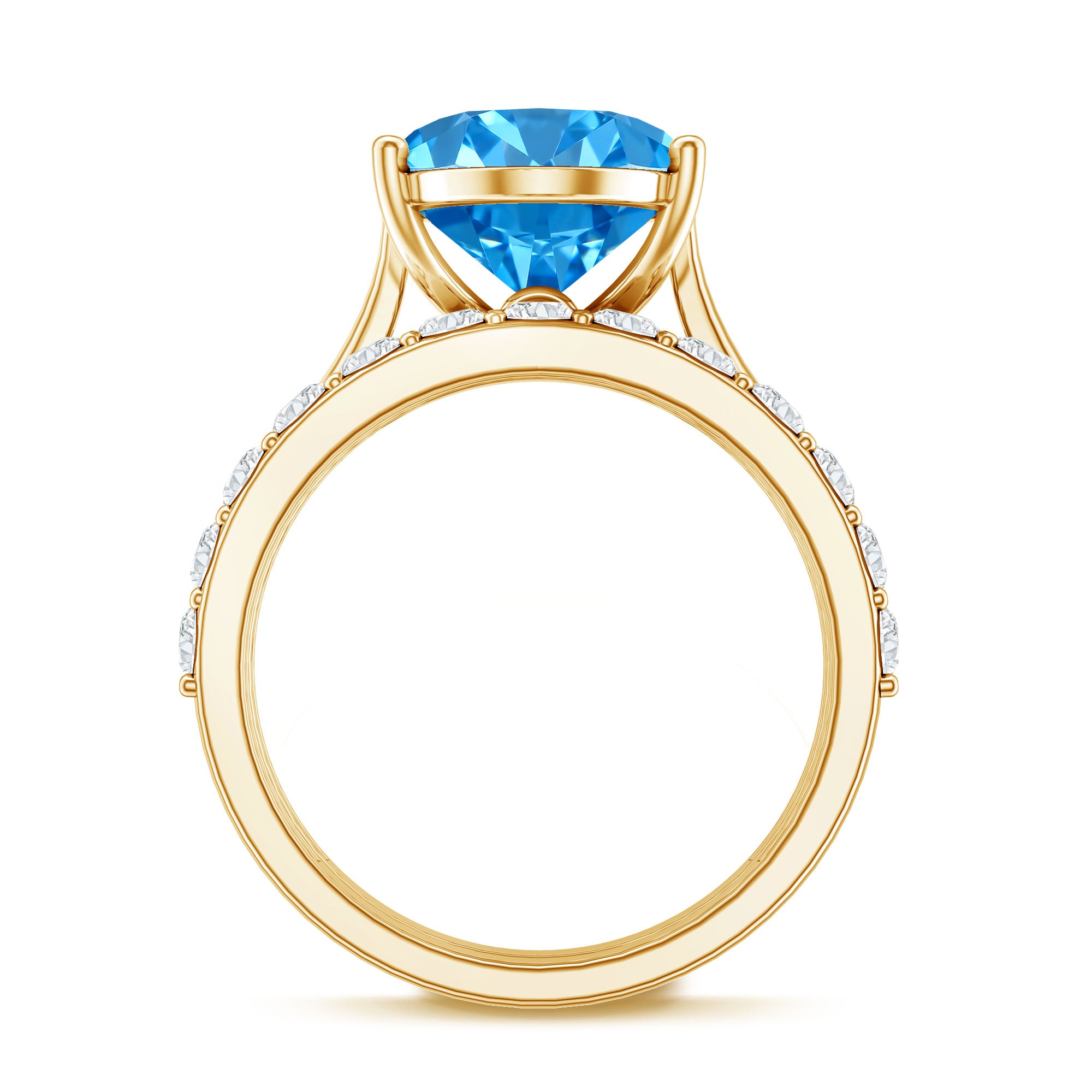5 Carat Oval Lab Grown Blue Diamond Engagement Ring and Wedding Band with IGI Certificate Vivid Blue - VS1 - Rosec Jewels