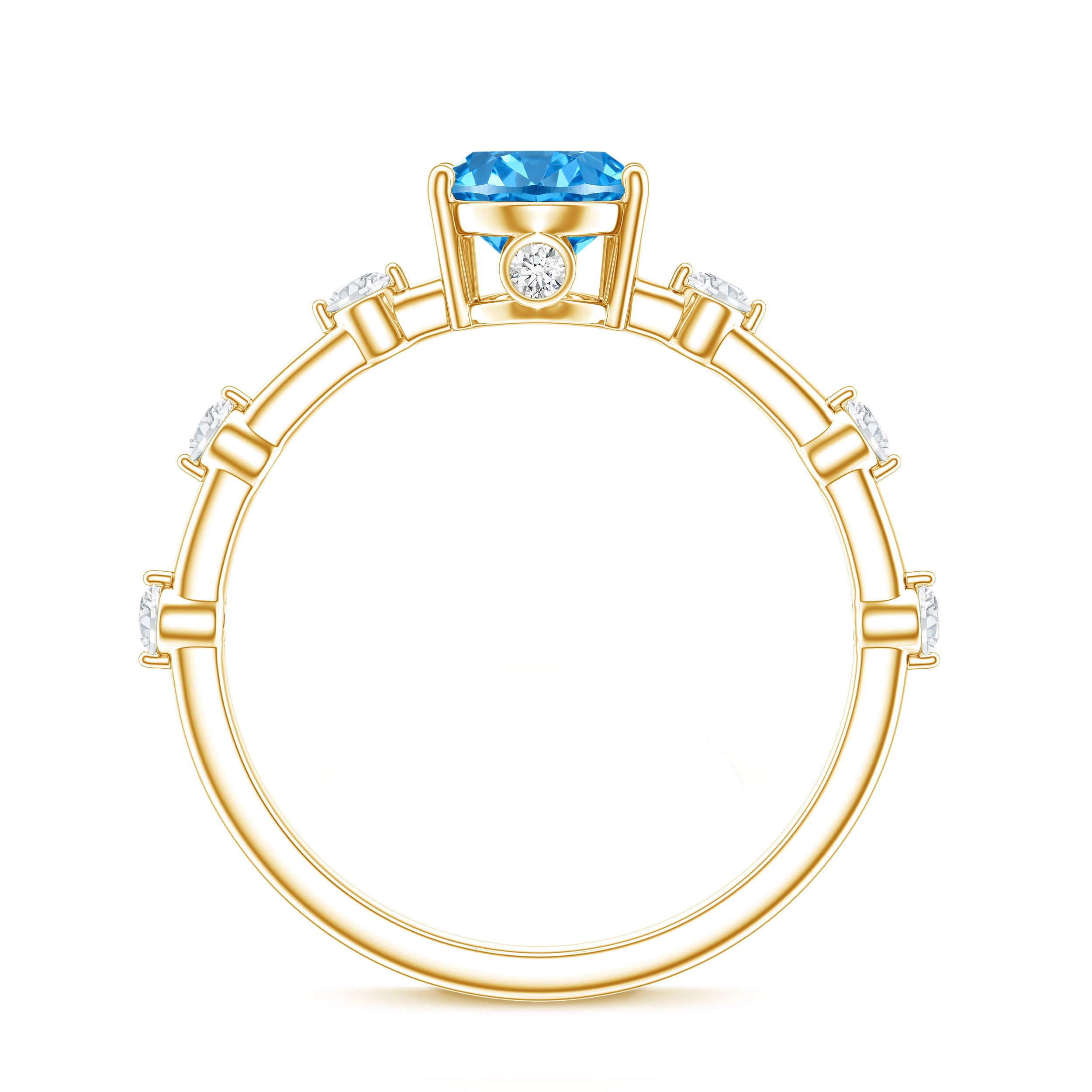 Oval Shaped 1 Carat Lab Grown Blue Diamond Solitaire Ring with IGI Certificate Vivid Blue - VS1 - Rosec Jewels