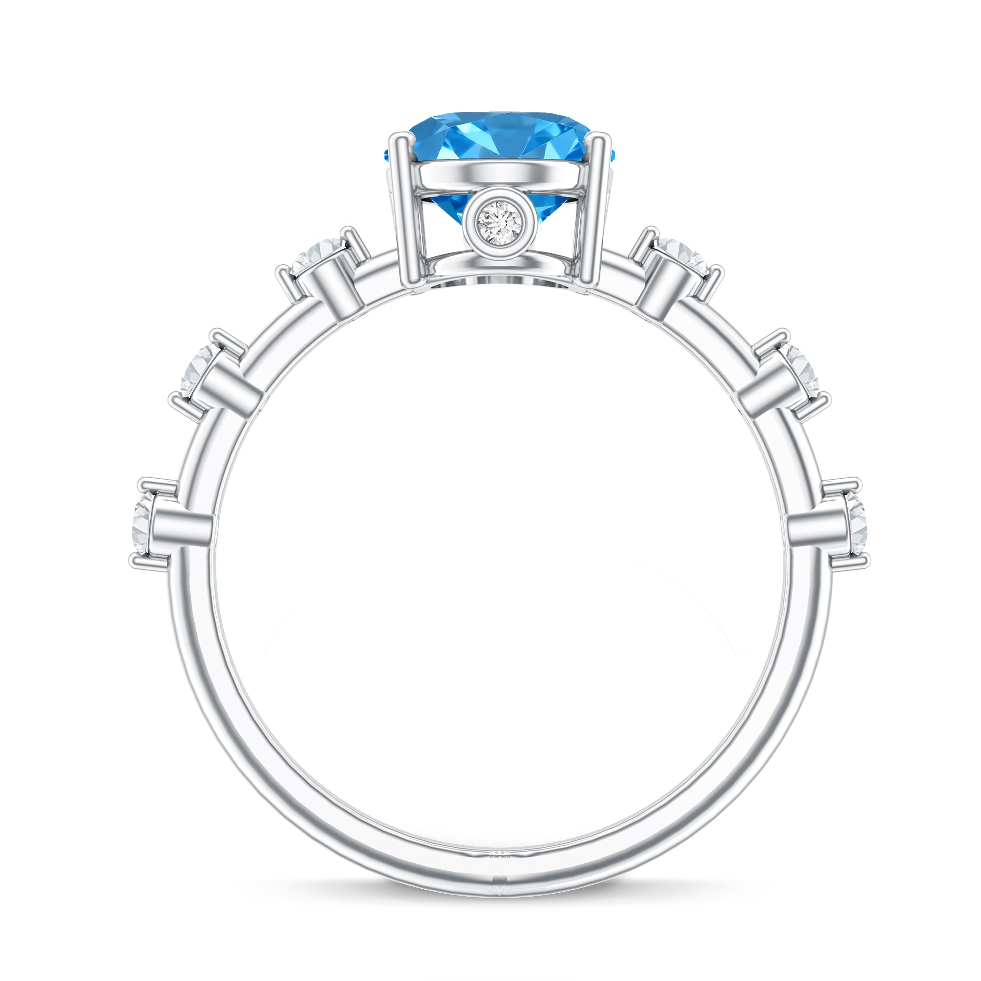 IGI Certified Lab Grown Blue Diamond Oval Engagement Ring 2 Carat Vivid Blue - VS1 - Rosec Jewels