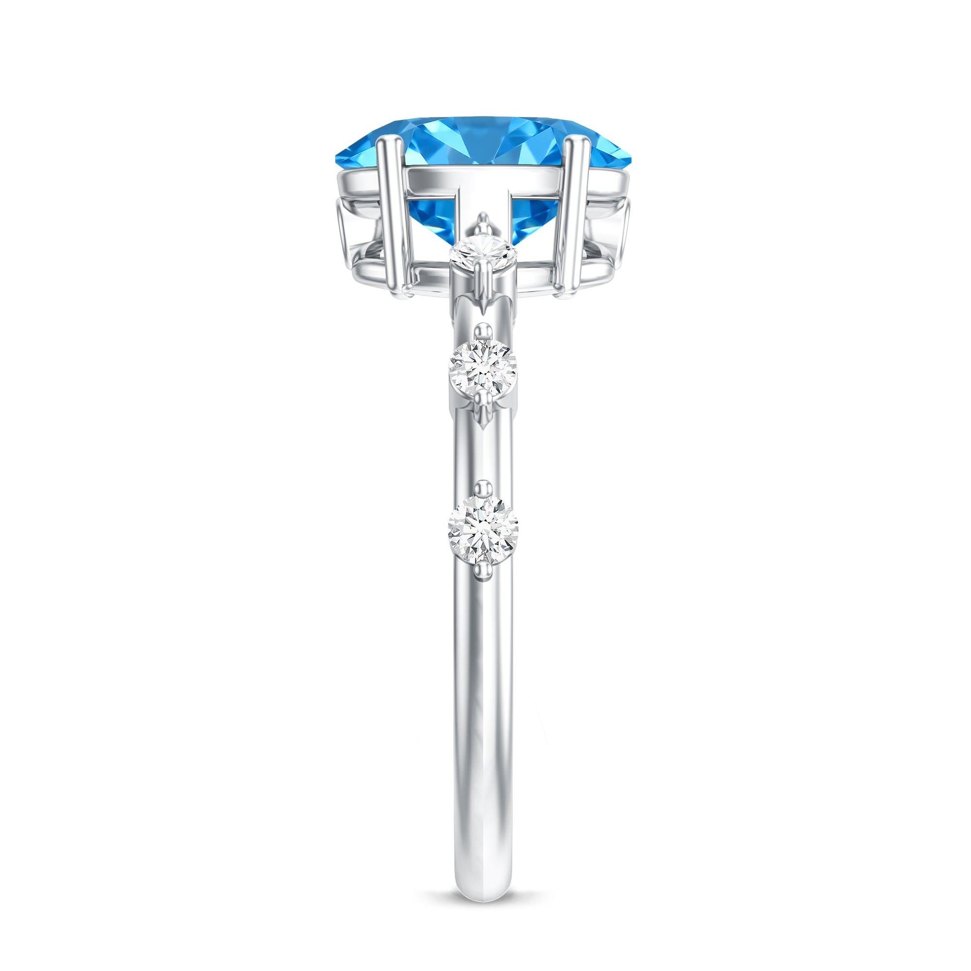 IGI Certified Lab Grown Blue Diamond Oval Engagement Ring 2 Carat Vivid Blue - VS1 - Rosec Jewels