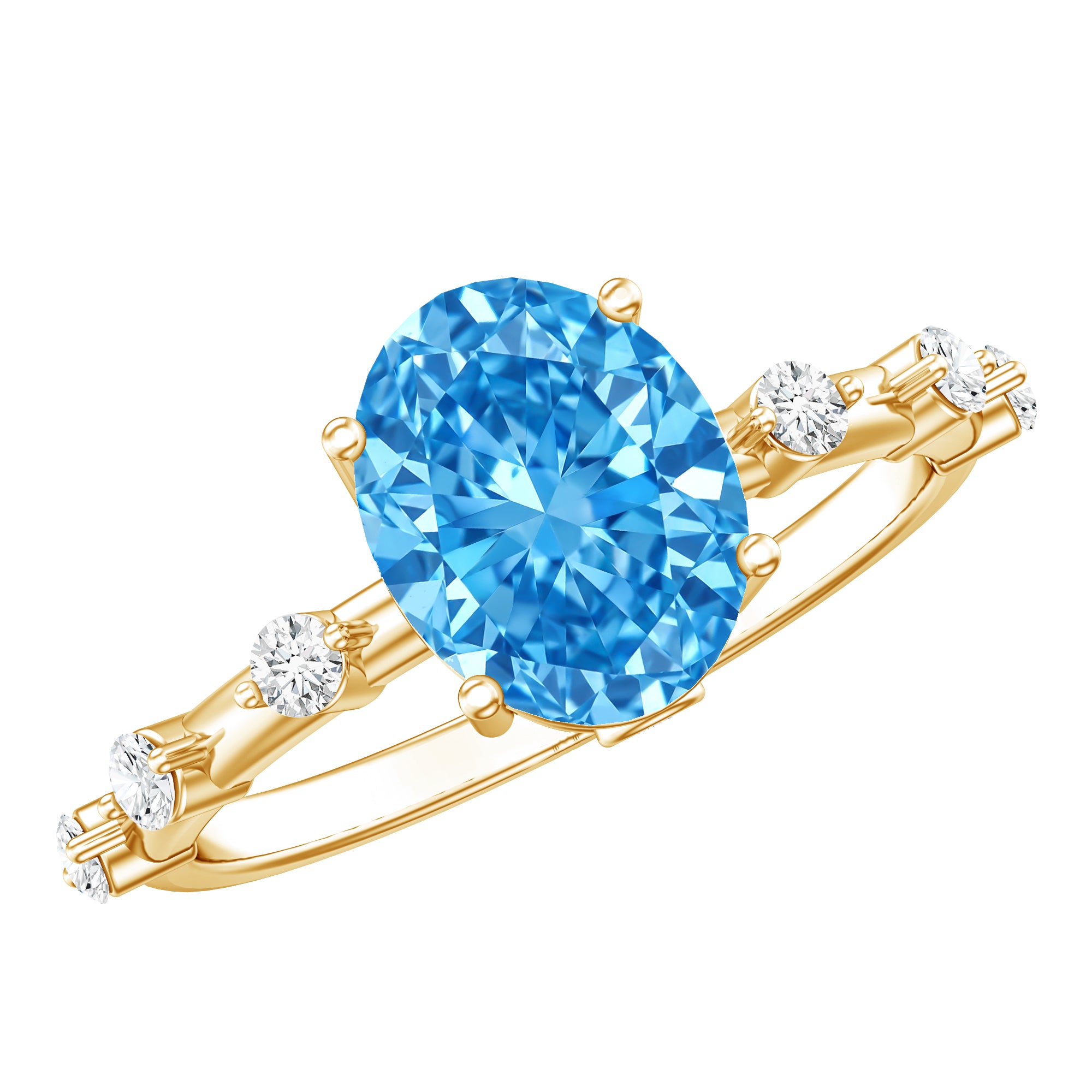 Rosec Jewels-IGI Certified Lab Grown Blue Diamond Oval Engagement Ring 2 Carat