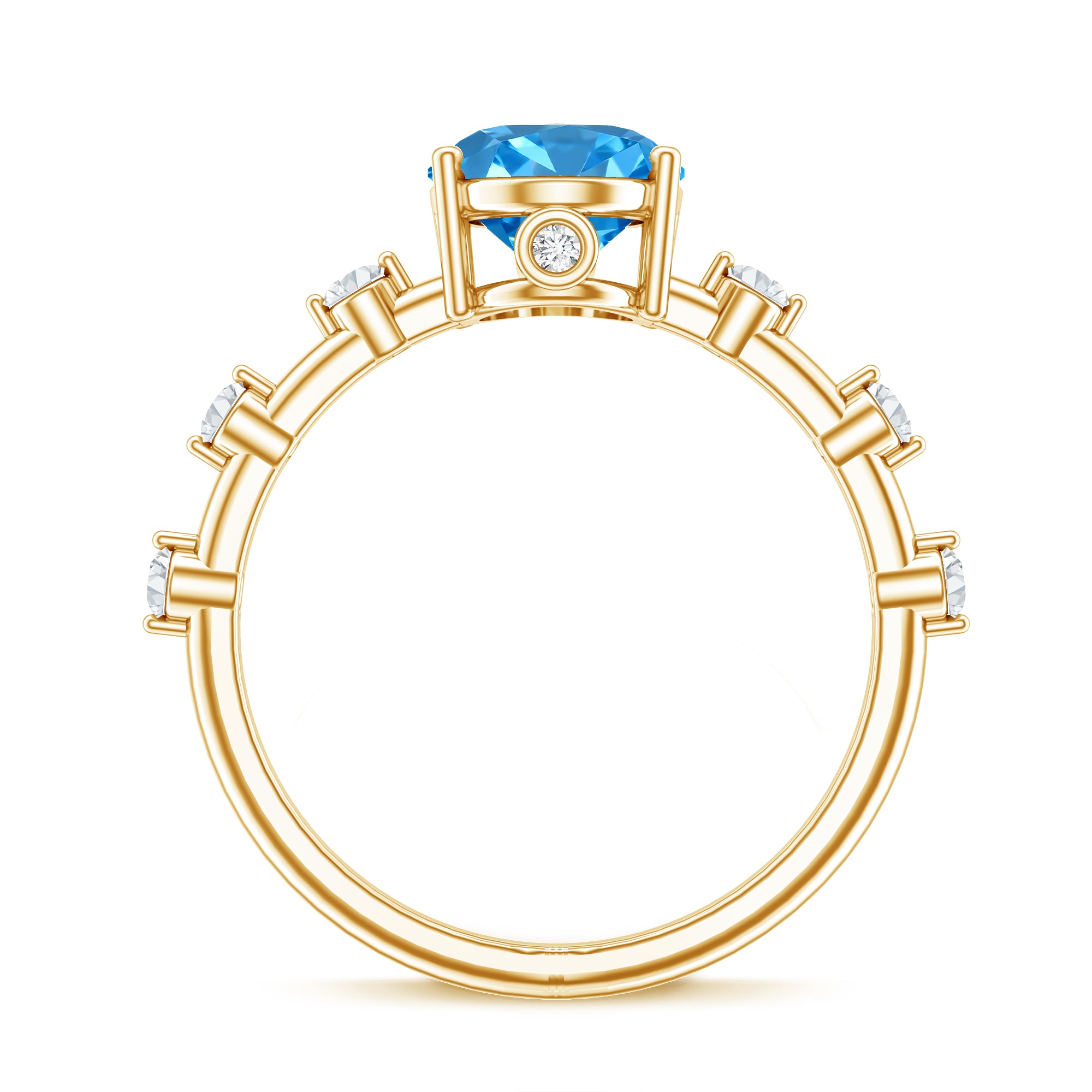 IGI Certified Lab Grown Blue Diamond Oval Engagement Ring 2 Carat Vivid Blue - VS1 - Rosec Jewels