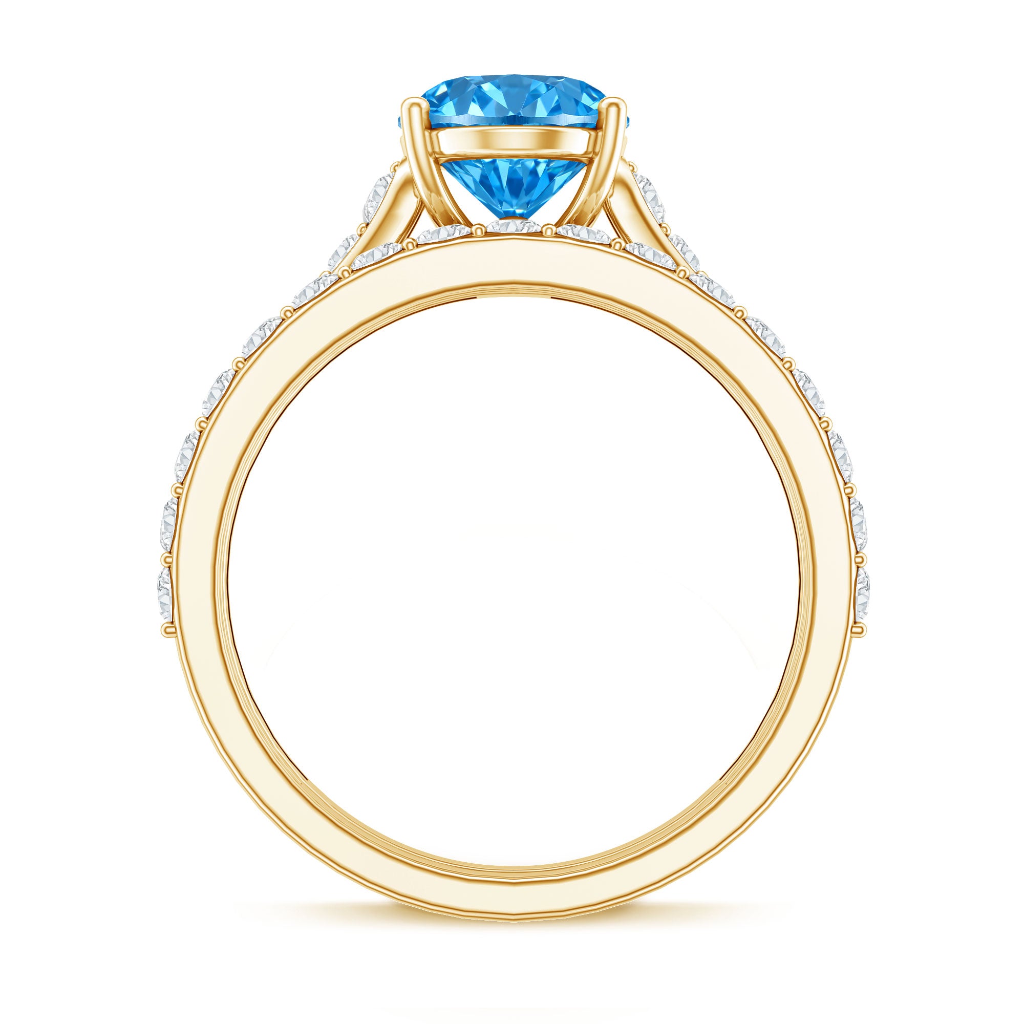 IGI Certified Lab Grown 2 Carat Blue Diamond Oval Engagement Ring with Enhancer Vivid Blue - VS1 - Rosec Jewels