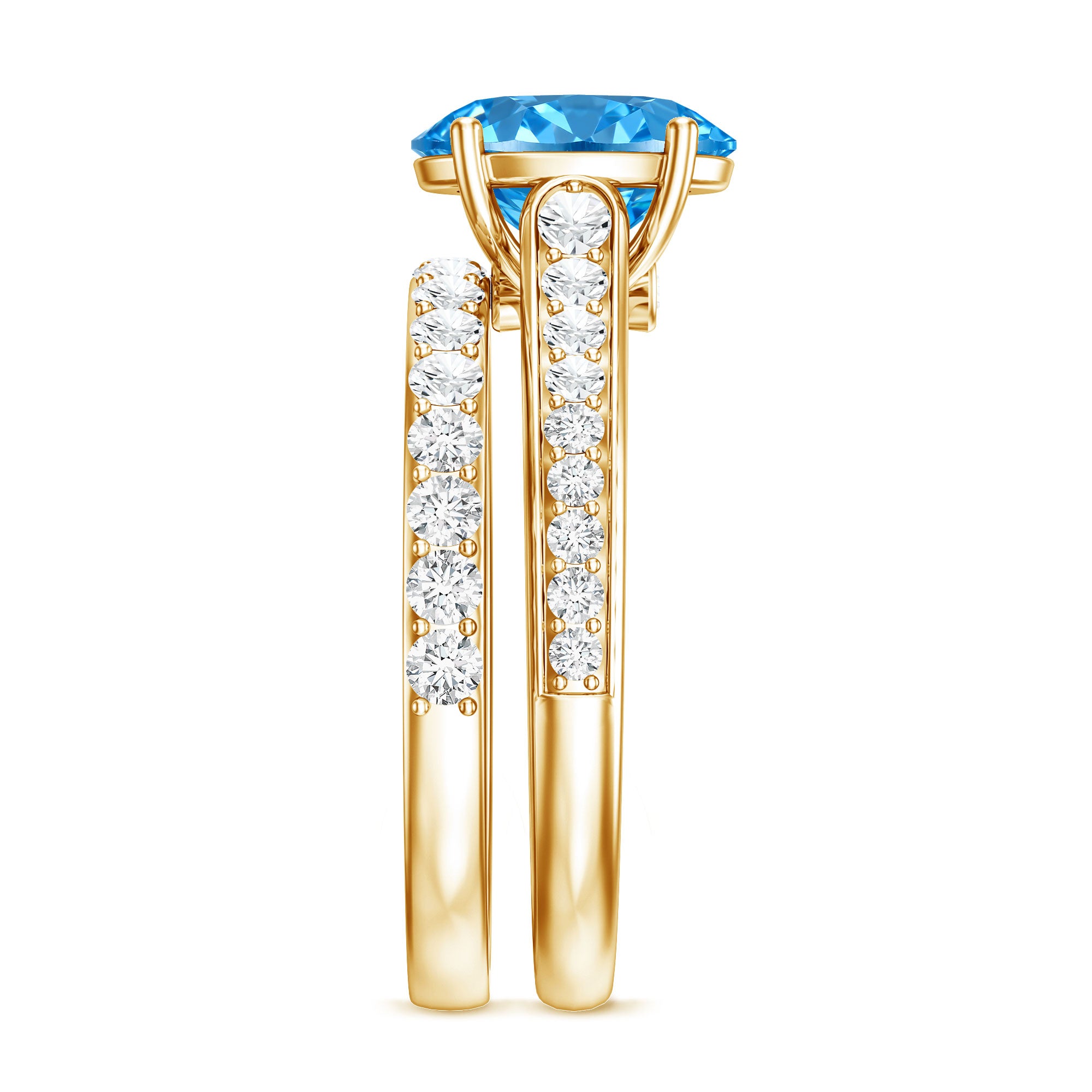 IGI Certified Lab Grown 2 Carat Blue Diamond Oval Engagement Ring with Enhancer Vivid Blue - VS1 - Rosec Jewels