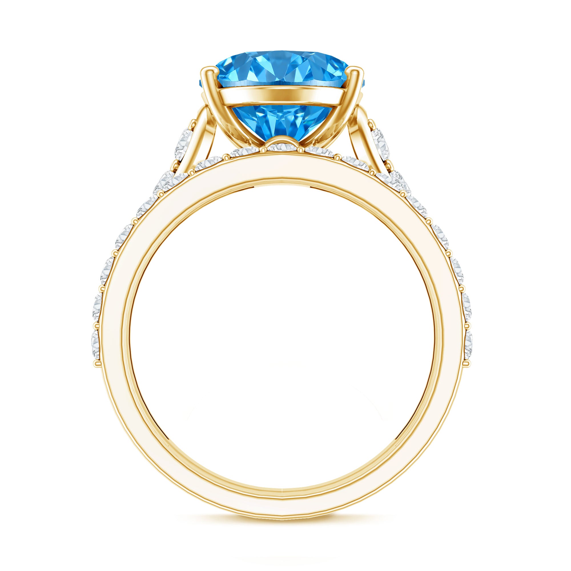IGI Certified 5 Carat Lab Grown Blue Diamond Oval Shaped Wedding Ring Set Vivid Blue - VS1 - Rosec Jewels