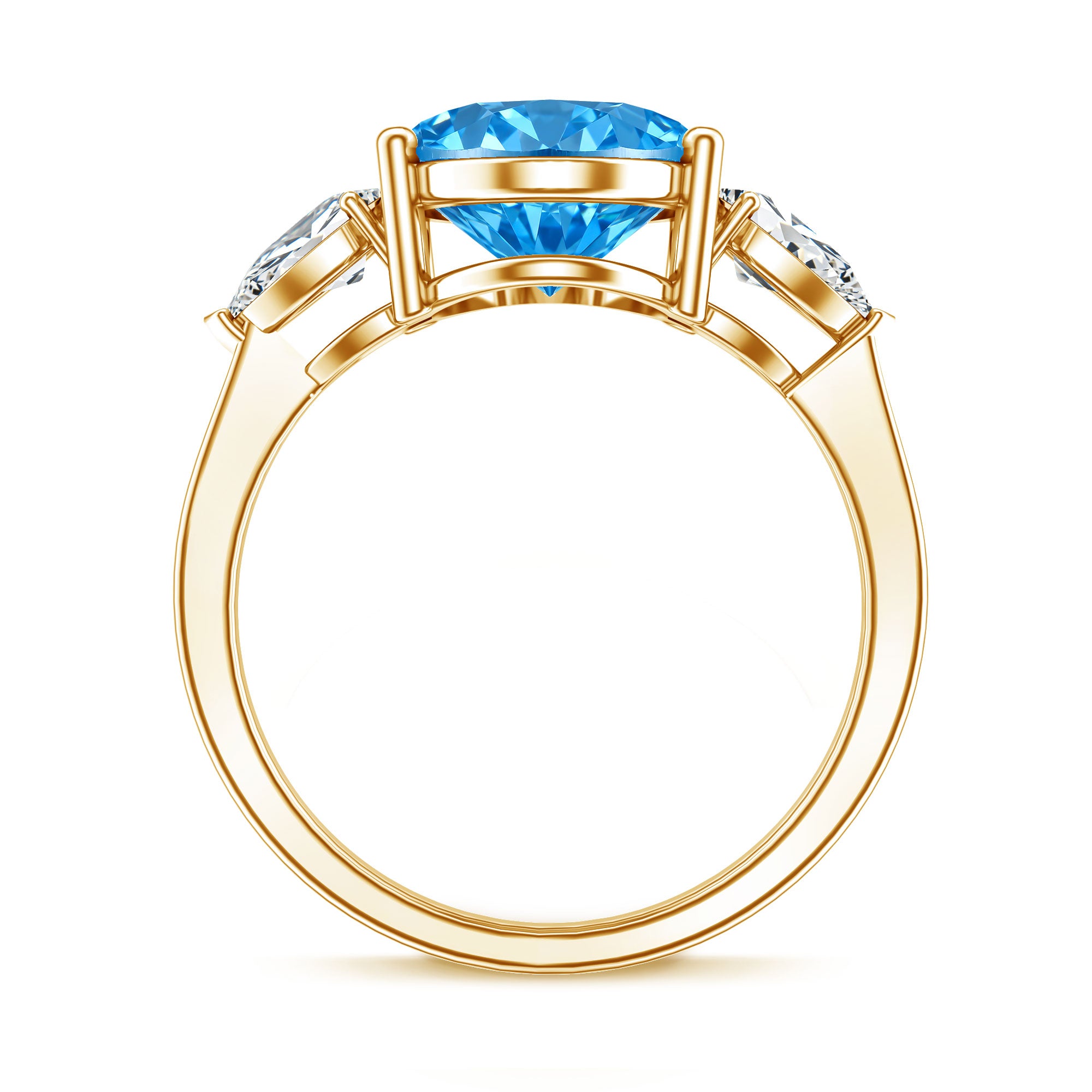 IGI Certified 4 Carat Oval Shaped Lab Grown Blue Diamond Journey Ring Vivid Blue - VS1 - Rosec Jewels