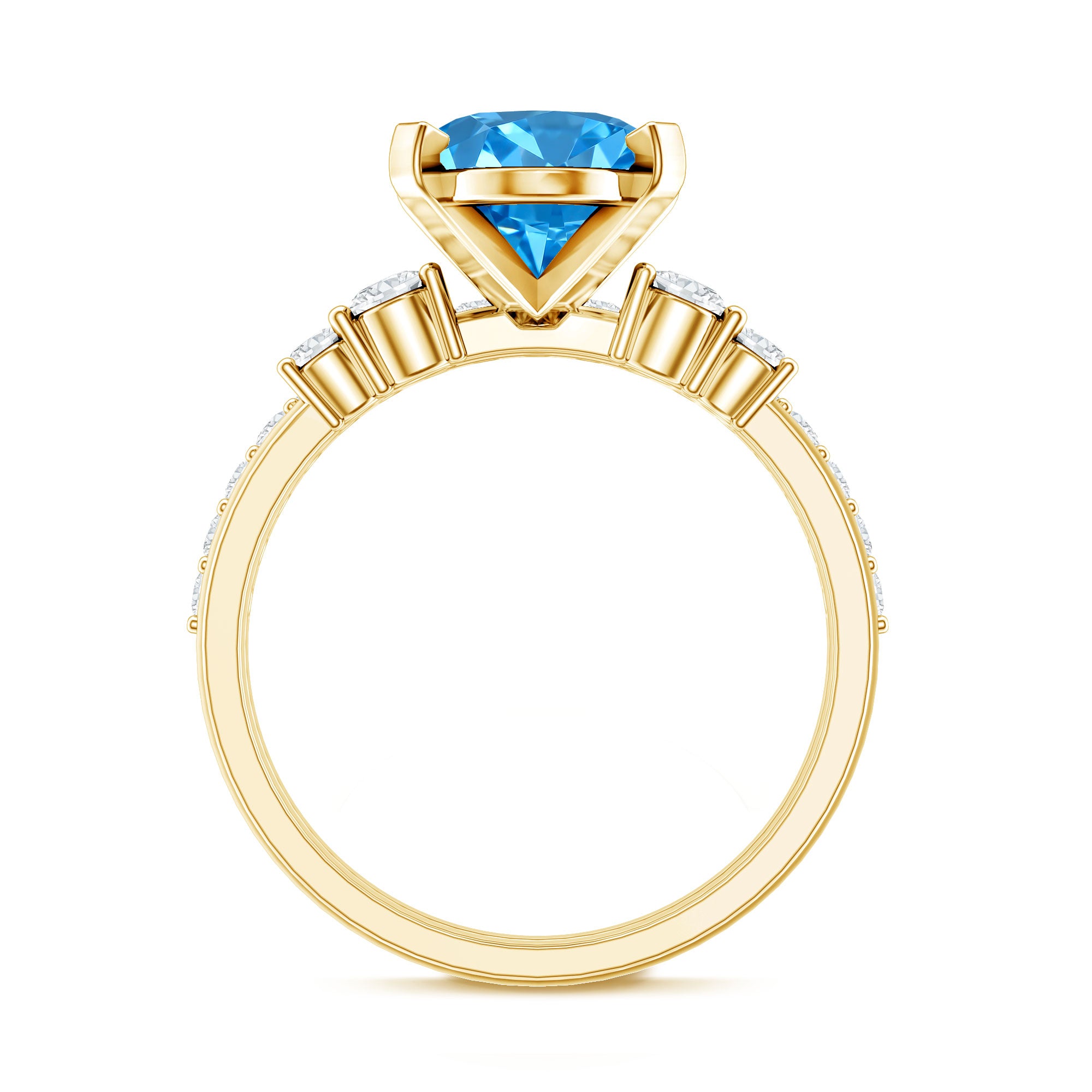 3 Carat Oval Shaped Lab Grown Blue Diamond Wedding Ring Set with IGI Certificate Vivid Blue - VS1 - Rosec Jewels