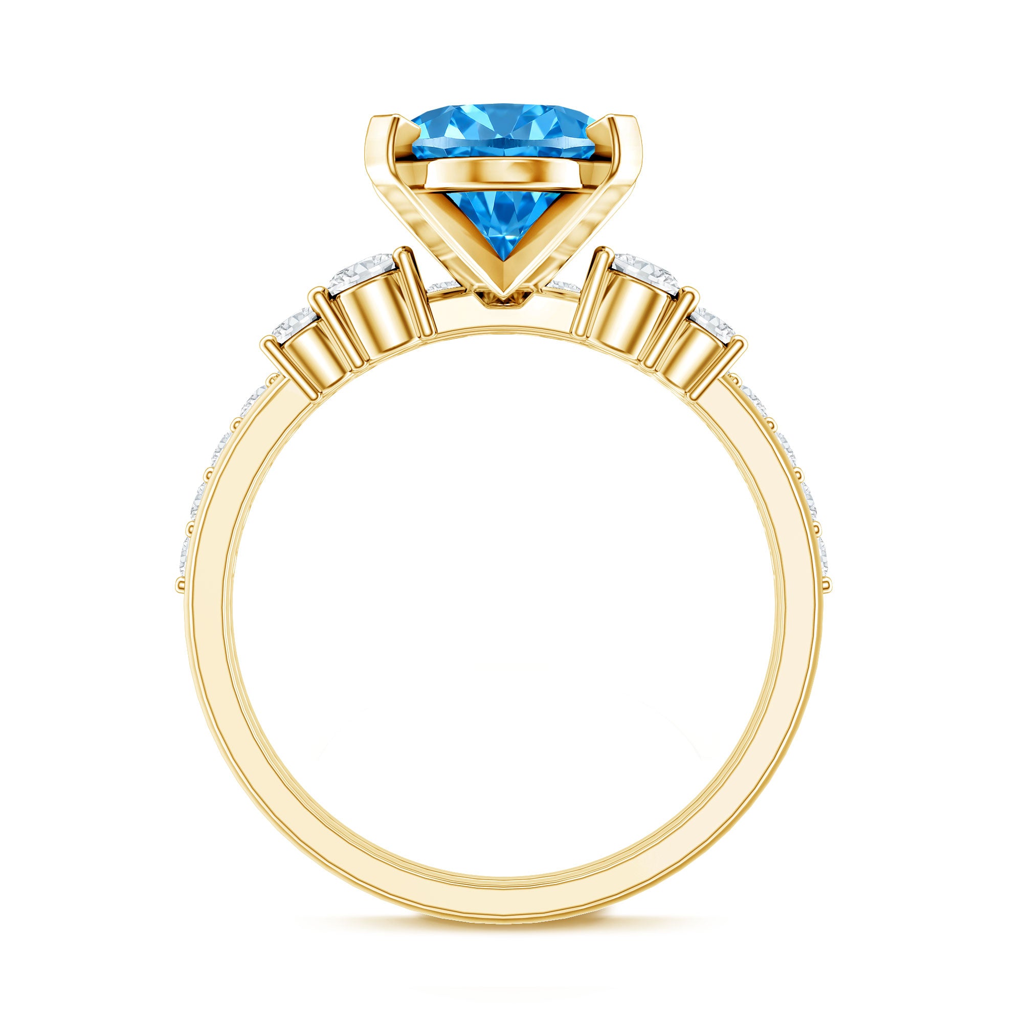 IGI Certified 4 Carat Lab Grown Blue Diamond Oval Engagement Ring with Wedding Band Vivid Blue - VS1 - Rosec Jewels