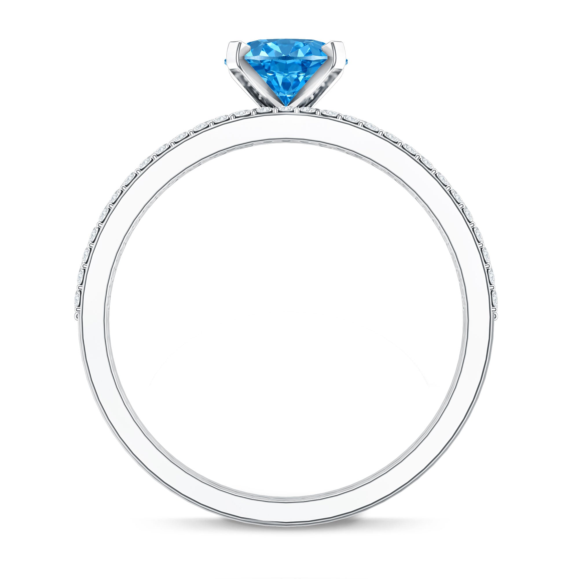 1 Carat Oval Shaped Lab Grown Blue and White Diamond Wedding Ring Set IGI Certified Vivid Blue - VS1 - Rosec Jewels