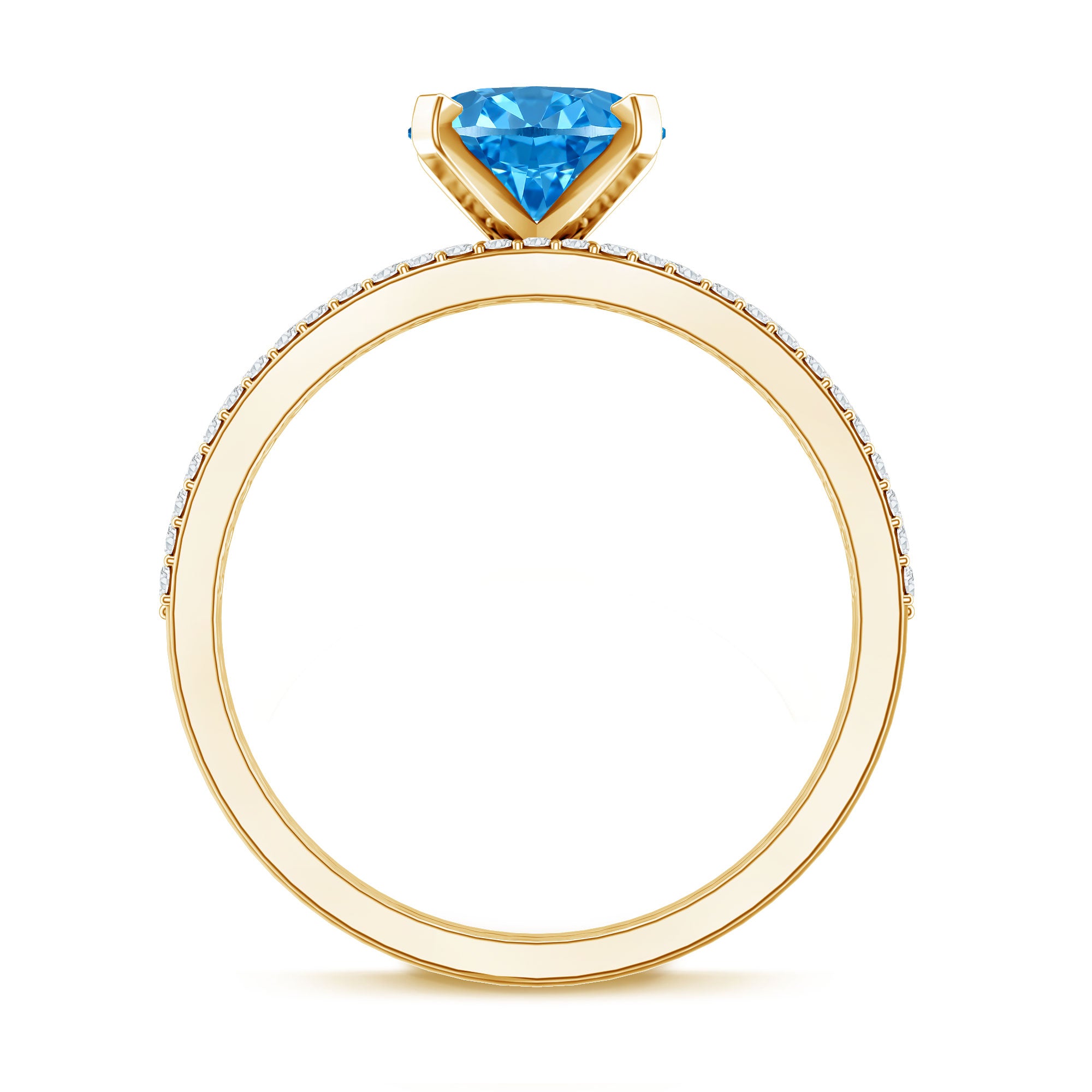 Oval Shaped 2 Carat Lab Blue Diamond Engagement Ring Set with IGI Certificate Vivid Blue - VS1 - Rosec Jewels