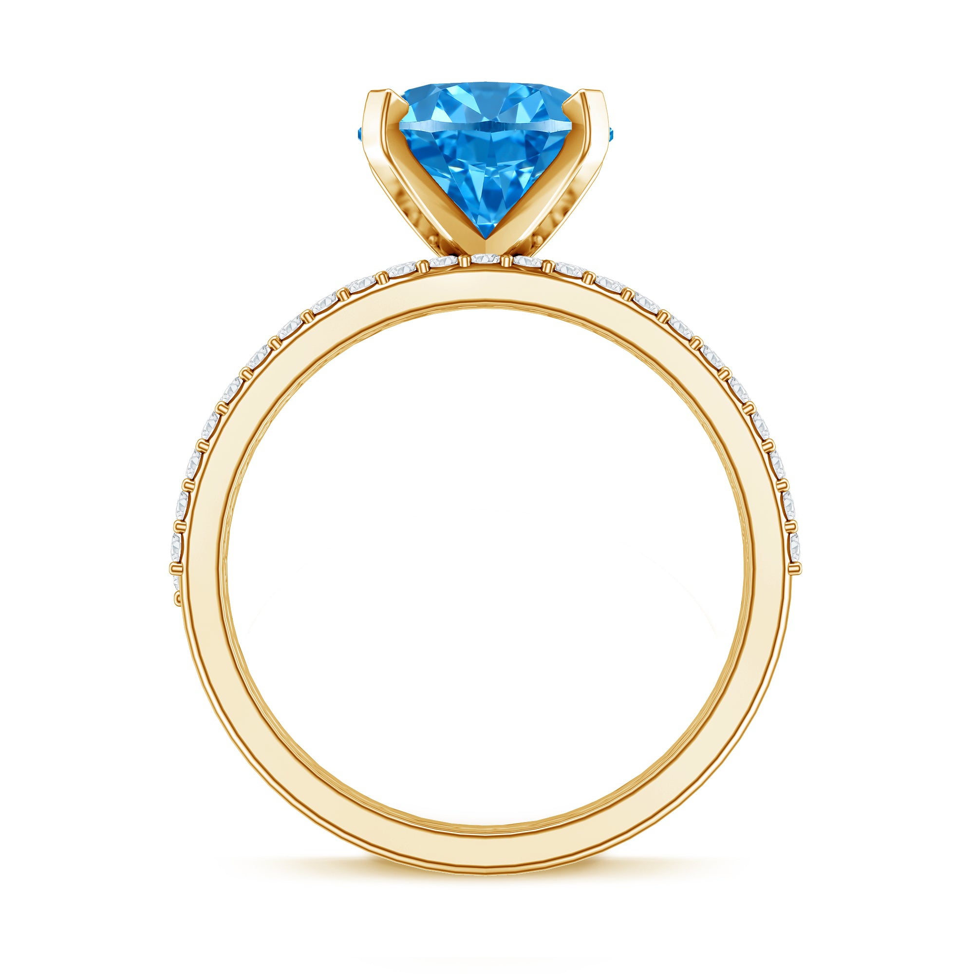 Rosec Jewels-IGI Certified 3 Carat Oval Lab Grown Blue Diamond Solitaire Bridal Ring Set
