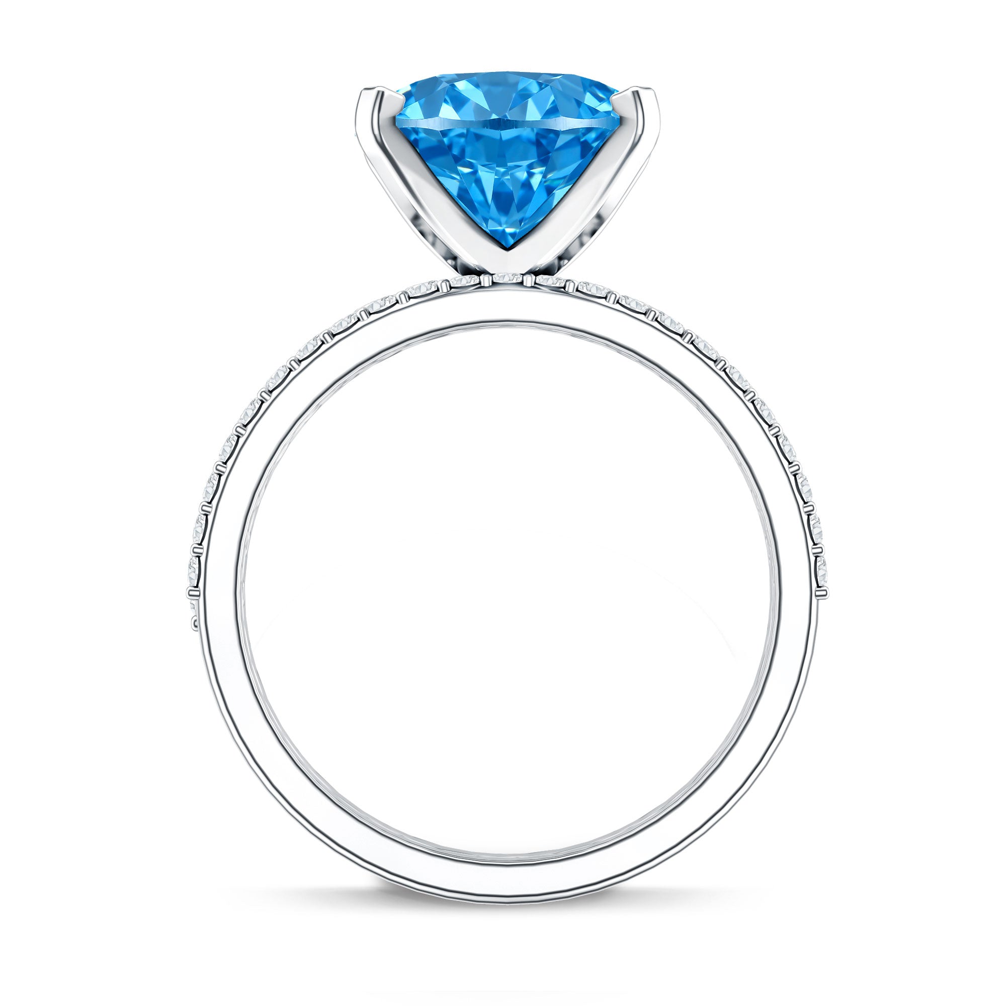 Rosec Jewels-Lab Grown 4 Carat Blue Diamond Oval Wedding Ring Set with IGI Certificate