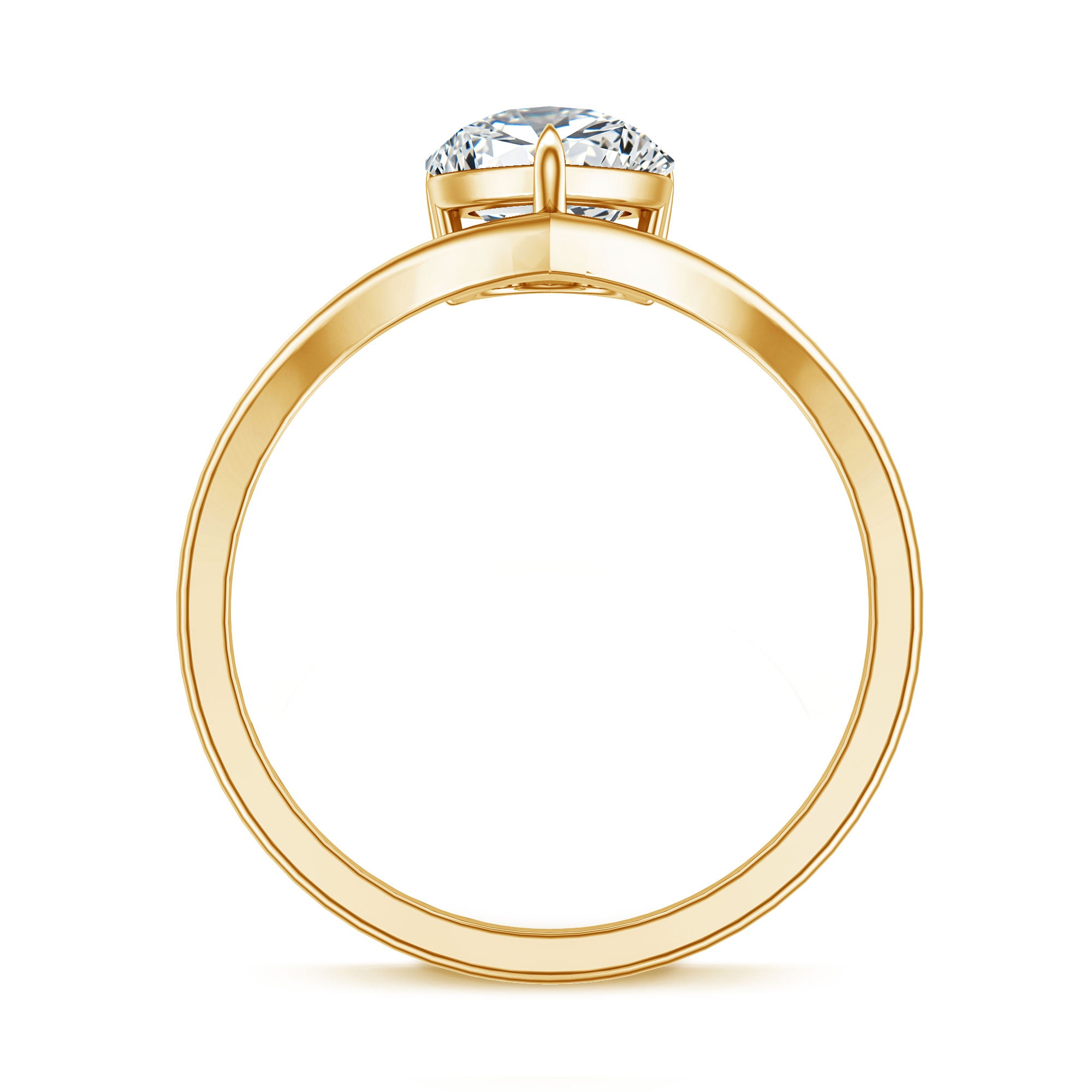Rosec Jewels-Pear Shape 2 Carat Lab Grown Diamond Chevron Engagement Ring with IGI Certificate