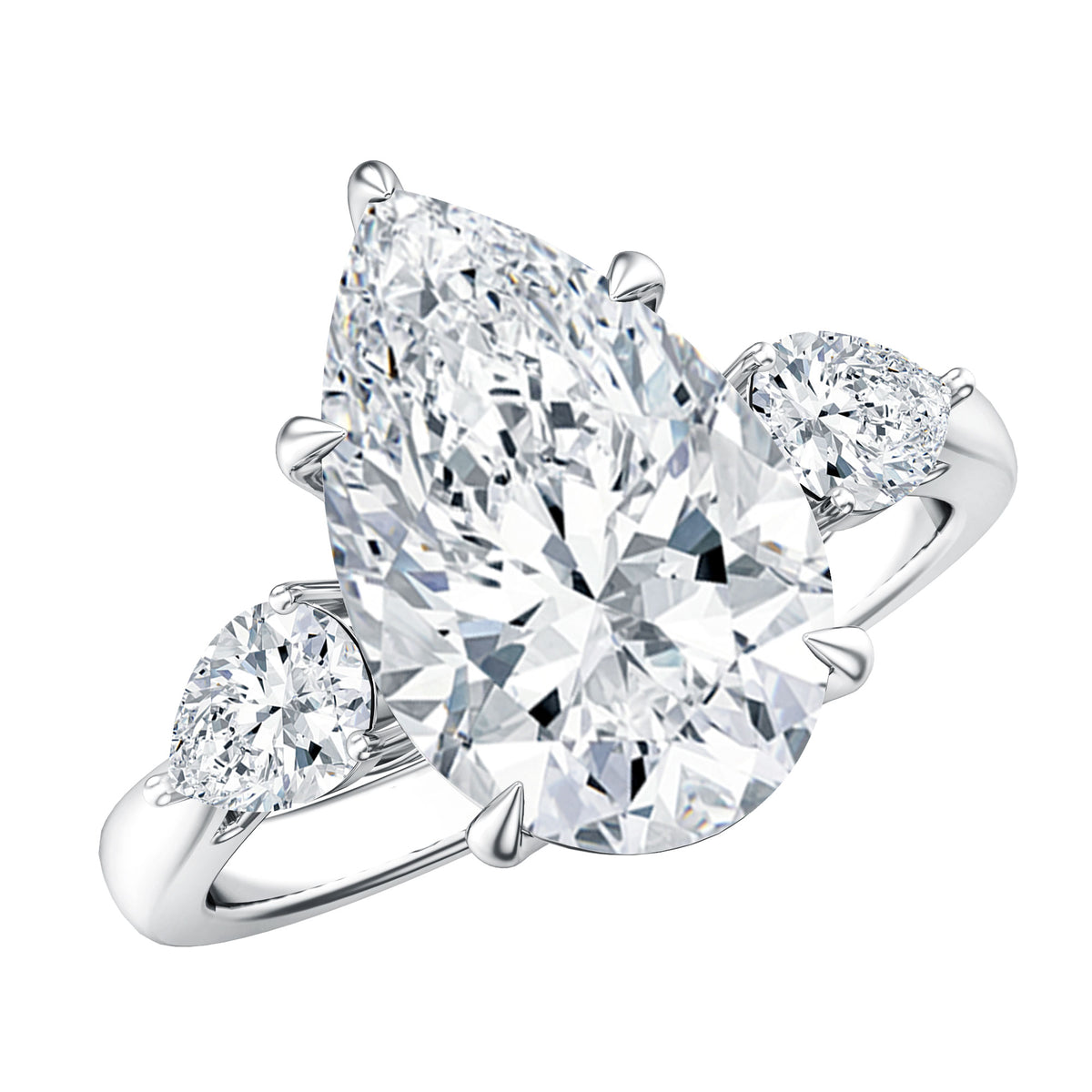 4 Carat Lab Grown Diamond 3 Stone Engagement Ring with IGI Certified Lab - ( E-VS1 ) - Rosec Jewels