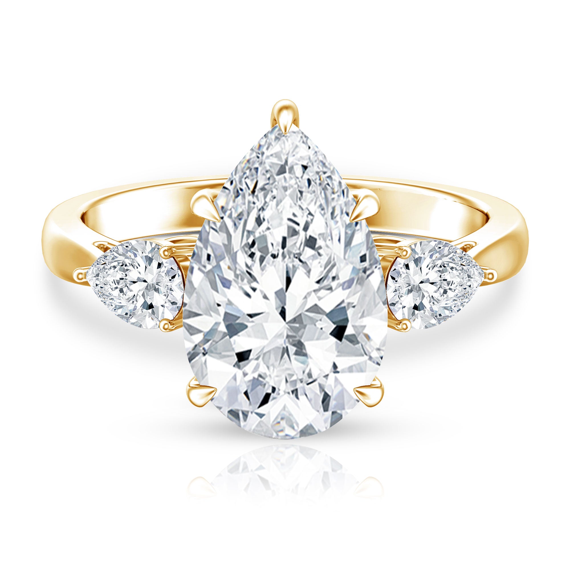 Rosec Jewels-4 Carat Lab Grown Diamond 3 Stone Engagement Ring with IGI Certified