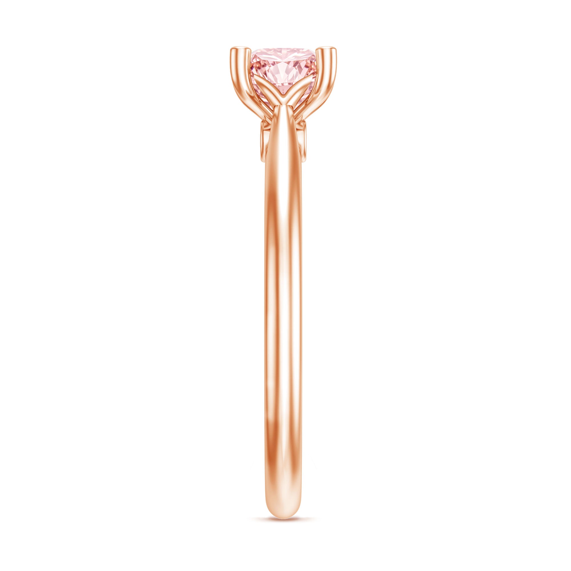 1 Carat Round Lab Grown Pink Diamond Solitaire Ring with IGI Certificate Fancy Pink - VS1 - Rosec Jewels