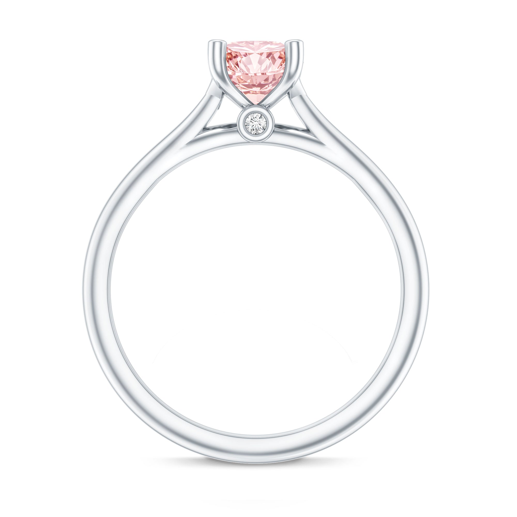 1 Carat Round Lab Grown Pink Diamond Solitaire Ring with IGI Certificate Fancy Pink - VS1 - Rosec Jewels