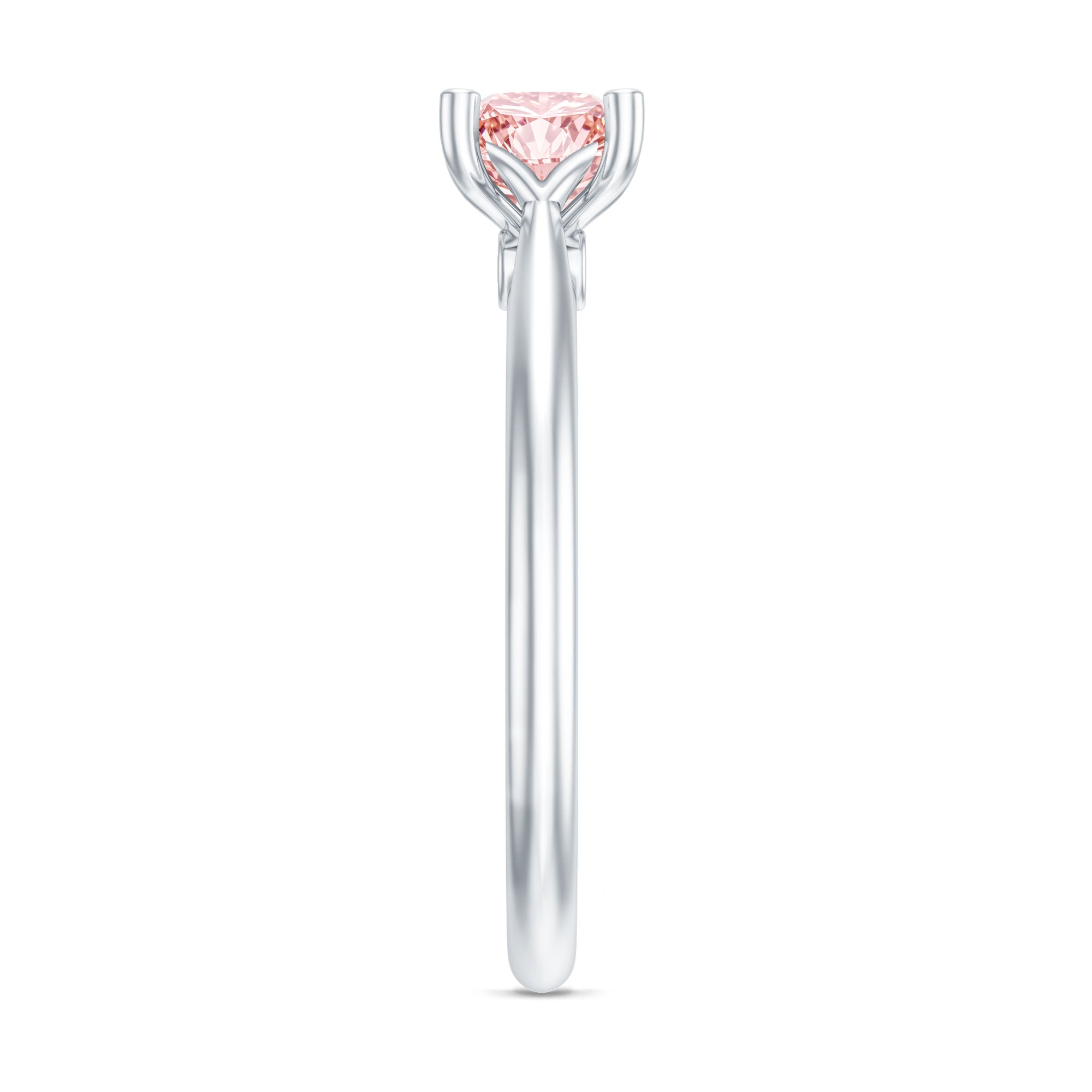 1 Carat Round Lab Grown Pink Diamond Solitaire Ring with IGI Certificate Fancy Pink - VS1 - Rosec Jewels